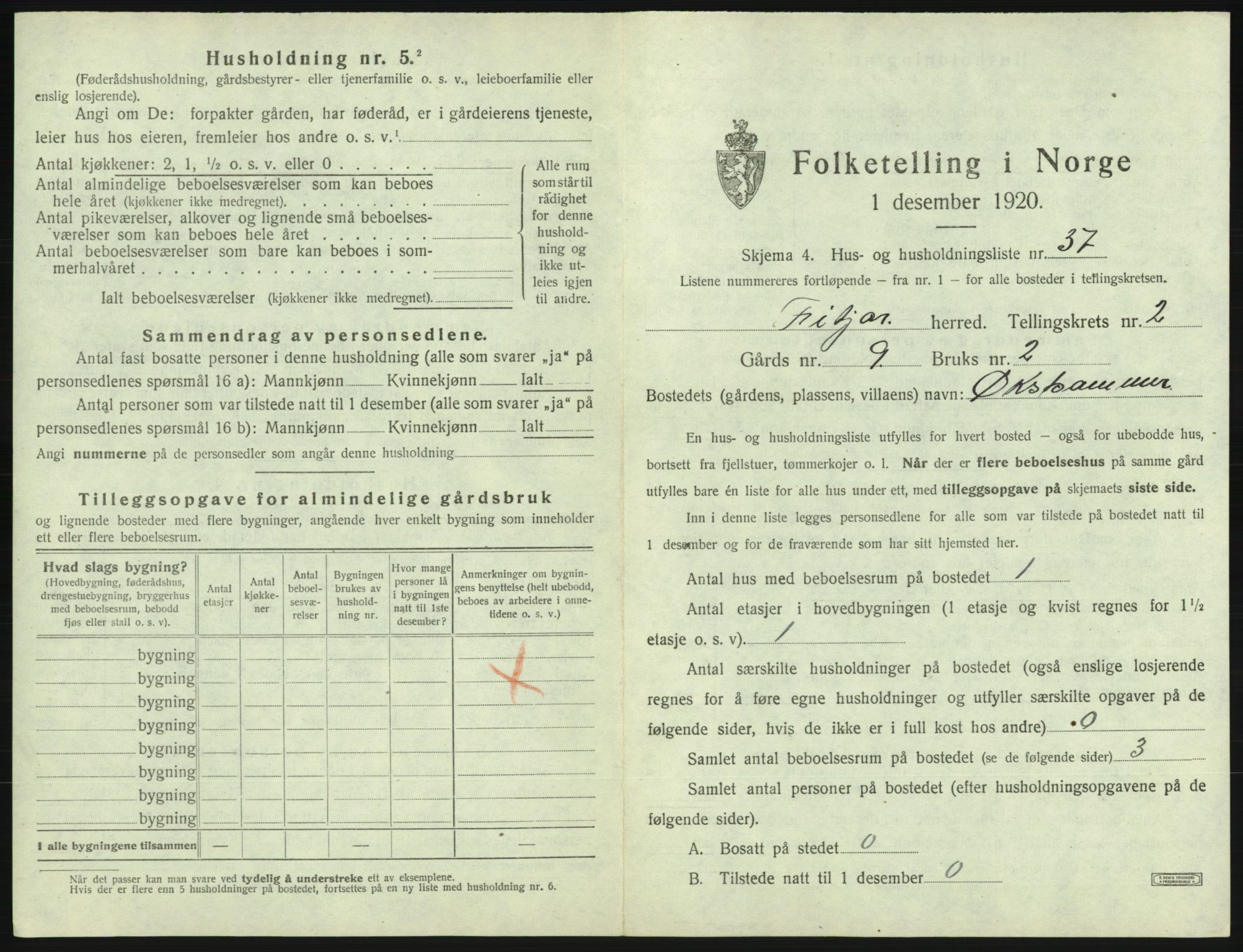 SAB, 1920 census for Fitjar, 1920, p. 237