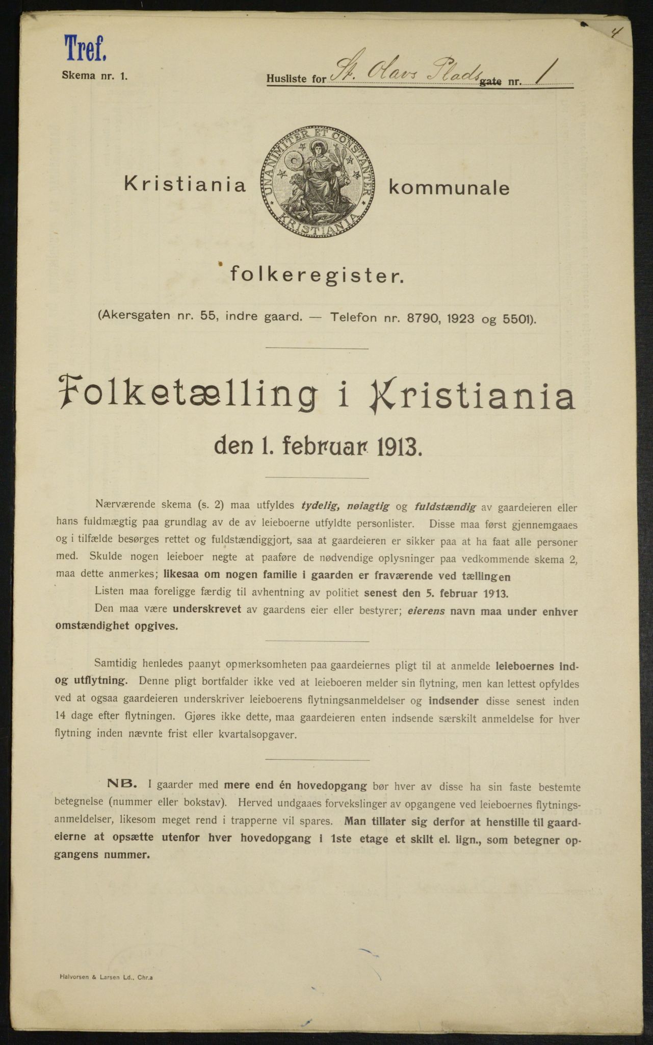 OBA, Municipal Census 1913 for Kristiania, 1913, p. 88362