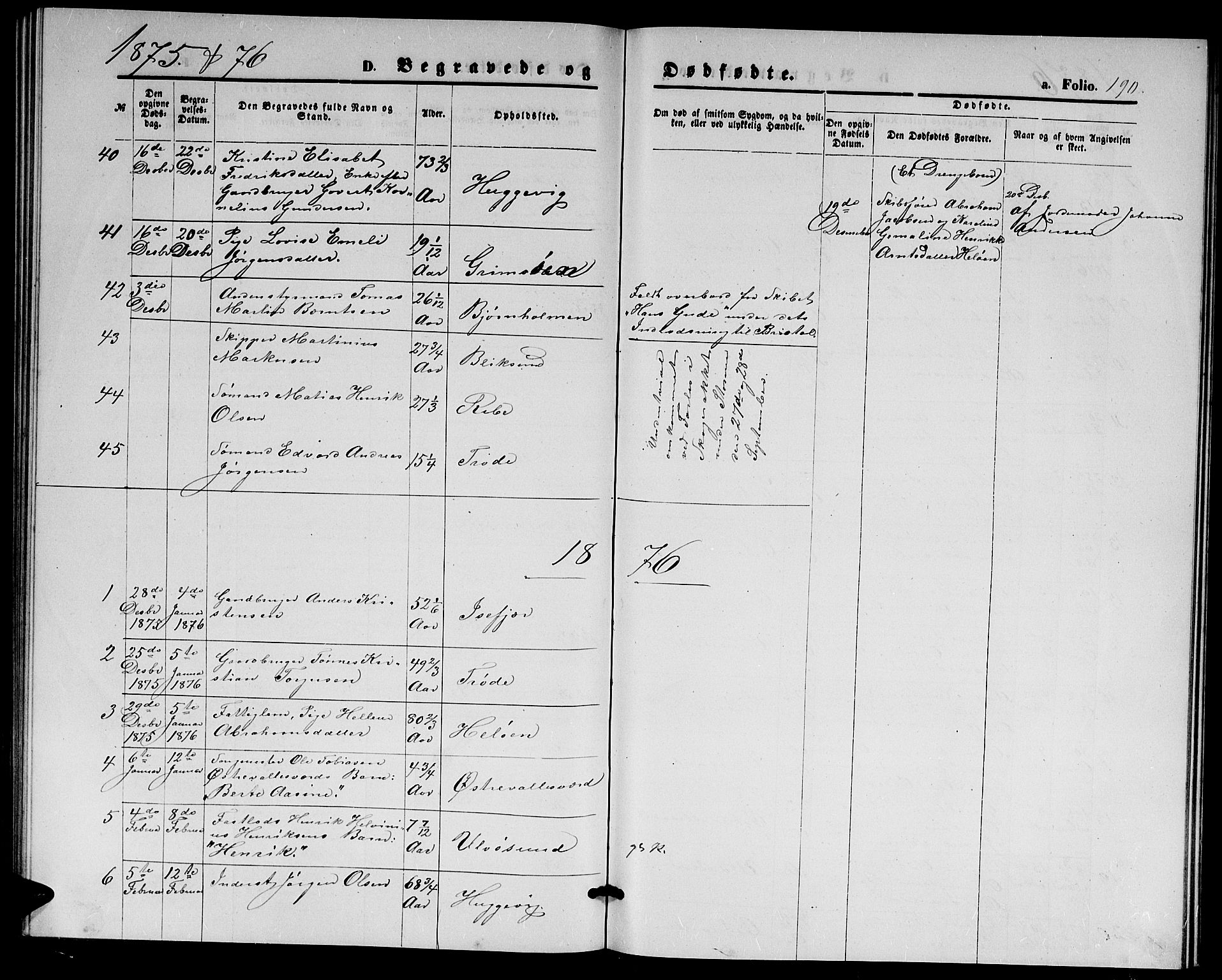 Høvåg sokneprestkontor, AV/SAK-1111-0025/F/Fb/L0003: Parish register (copy) no. B 3, 1870-1882, p. 190