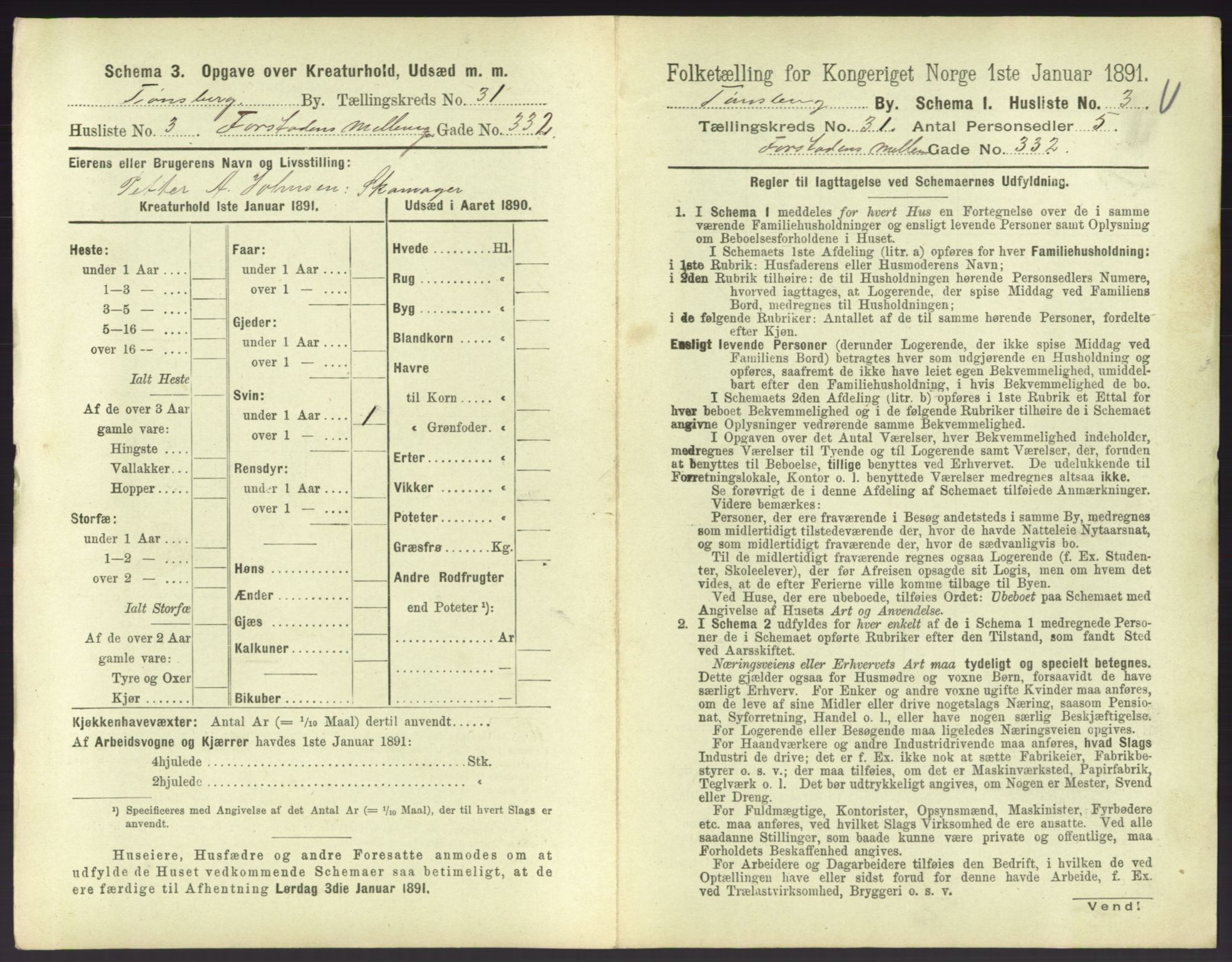 RA, 1891 census for 0705 Tønsberg, 1891, p. 938