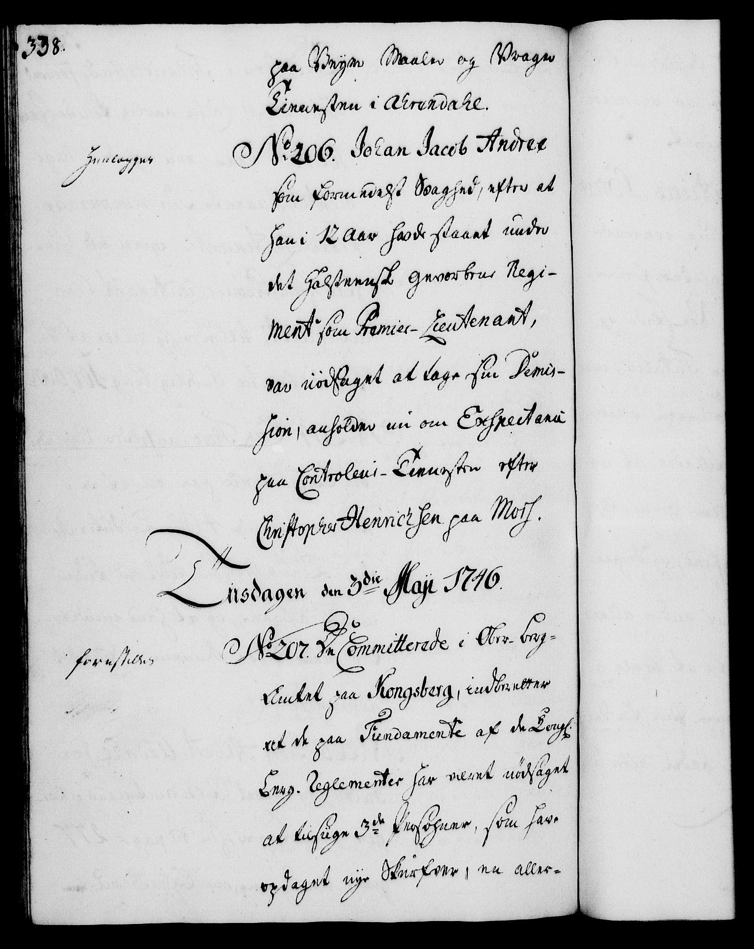 Rentekammeret, Kammerkanselliet, RA/EA-3111/G/Gh/Gha/L0027: Norsk ekstraktmemorialprotokoll (merket RK 53.72), 1745-1746, p. 338