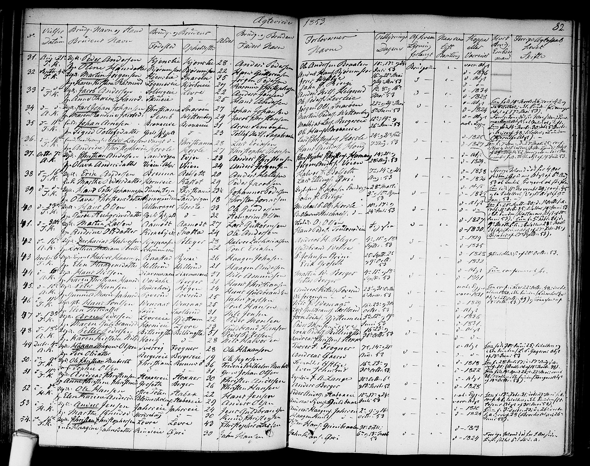Asker prestekontor Kirkebøker, SAO/A-10256a/F/Fa/L0010: Parish register (official) no. I 10, 1825-1878, p. 82