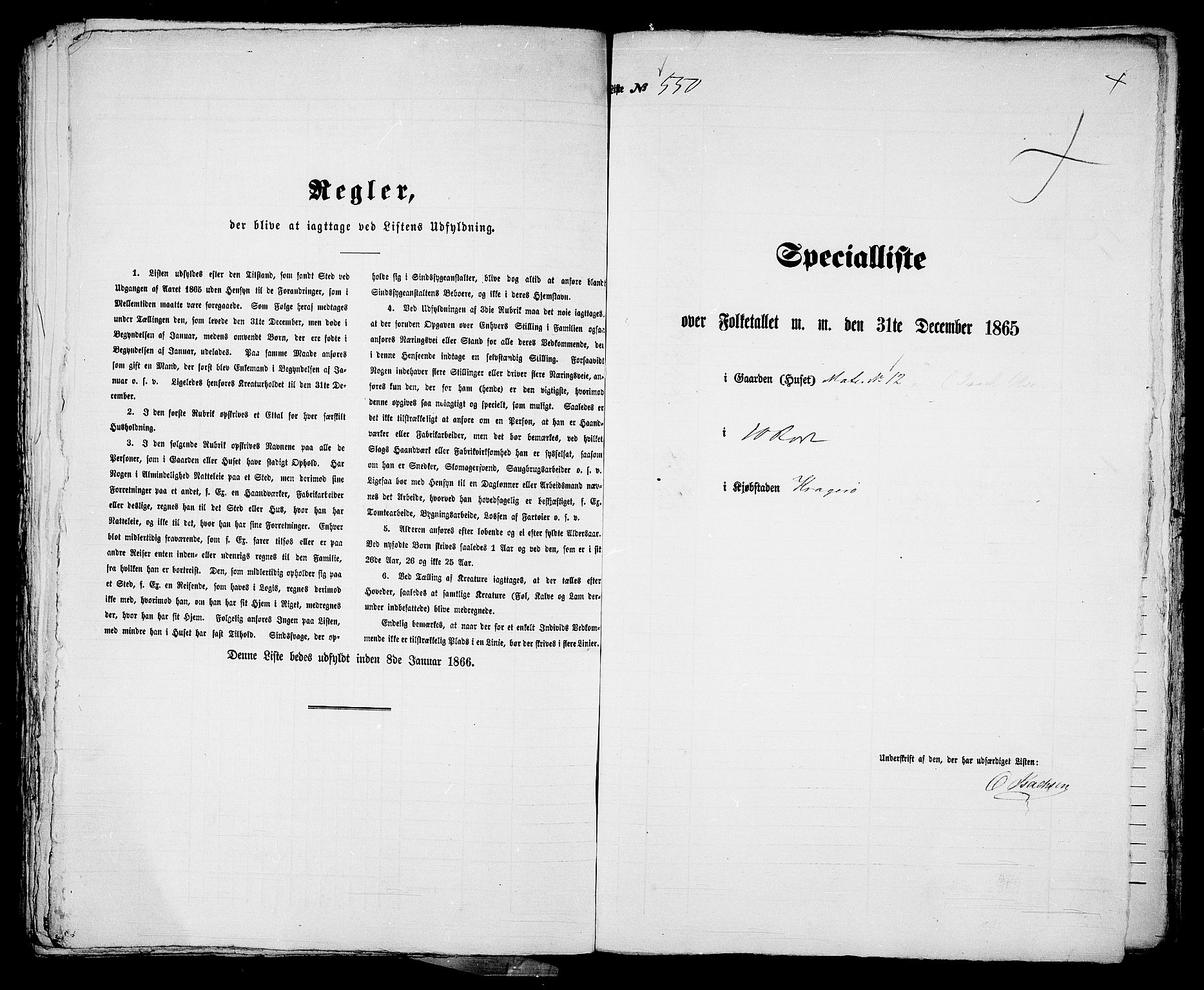 RA, 1865 census for Kragerø/Kragerø, 1865, p. 1116