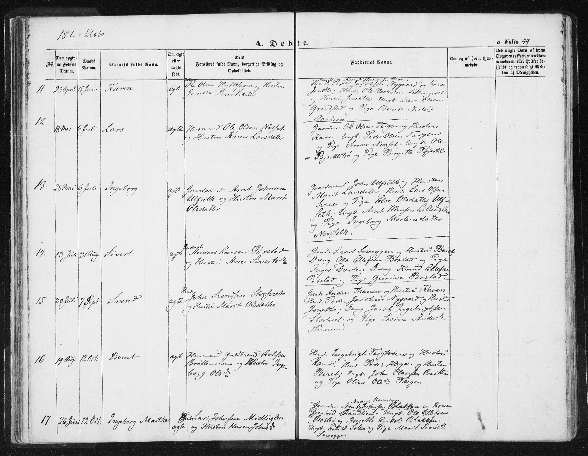 Ministerialprotokoller, klokkerbøker og fødselsregistre - Sør-Trøndelag, AV/SAT-A-1456/618/L0441: Parish register (official) no. 618A05, 1843-1862, p. 49