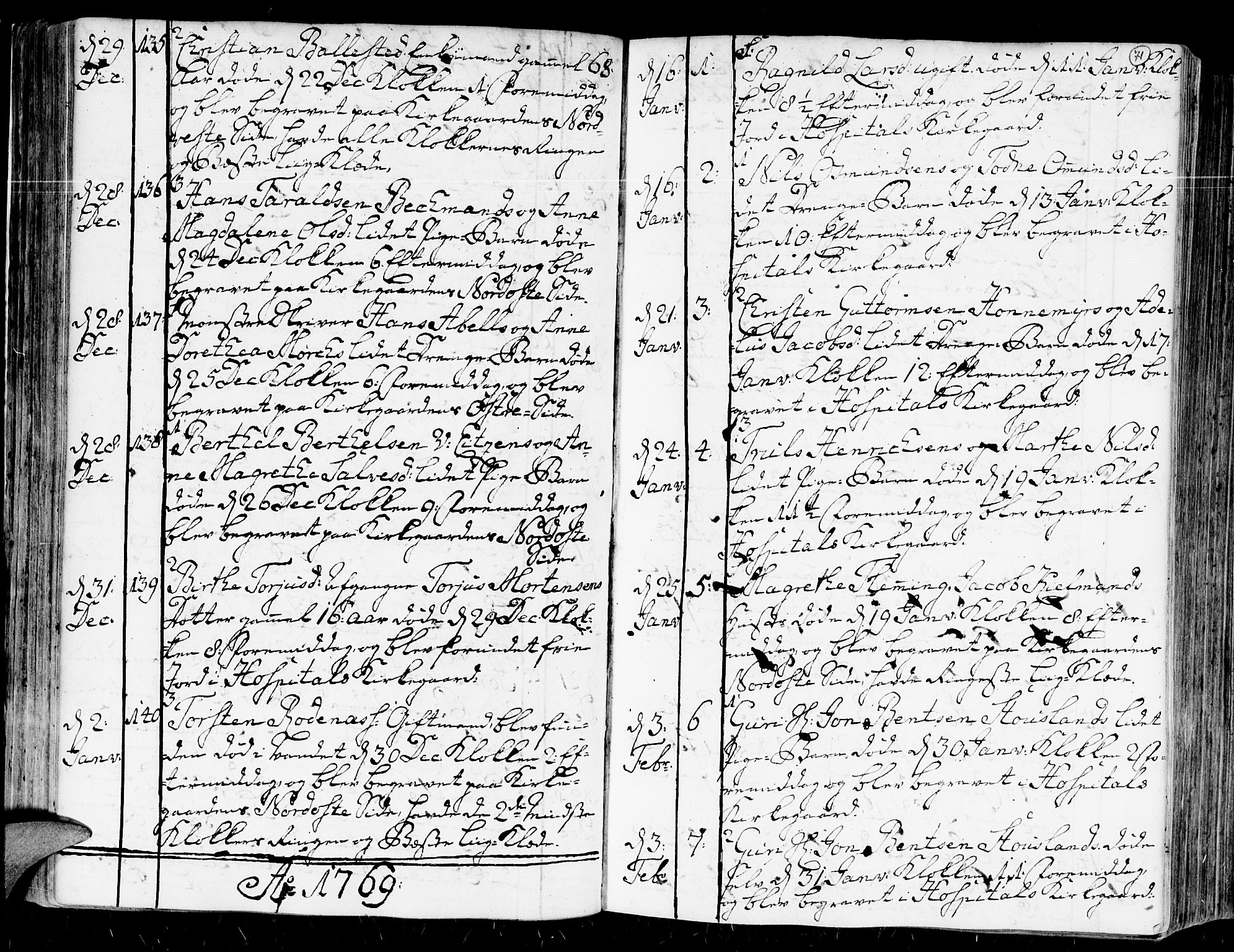 Kristiansand domprosti, AV/SAK-1112-0006/F/Fa/L0004: Parish register (official) no. A 4, 1762-1794, p. 71