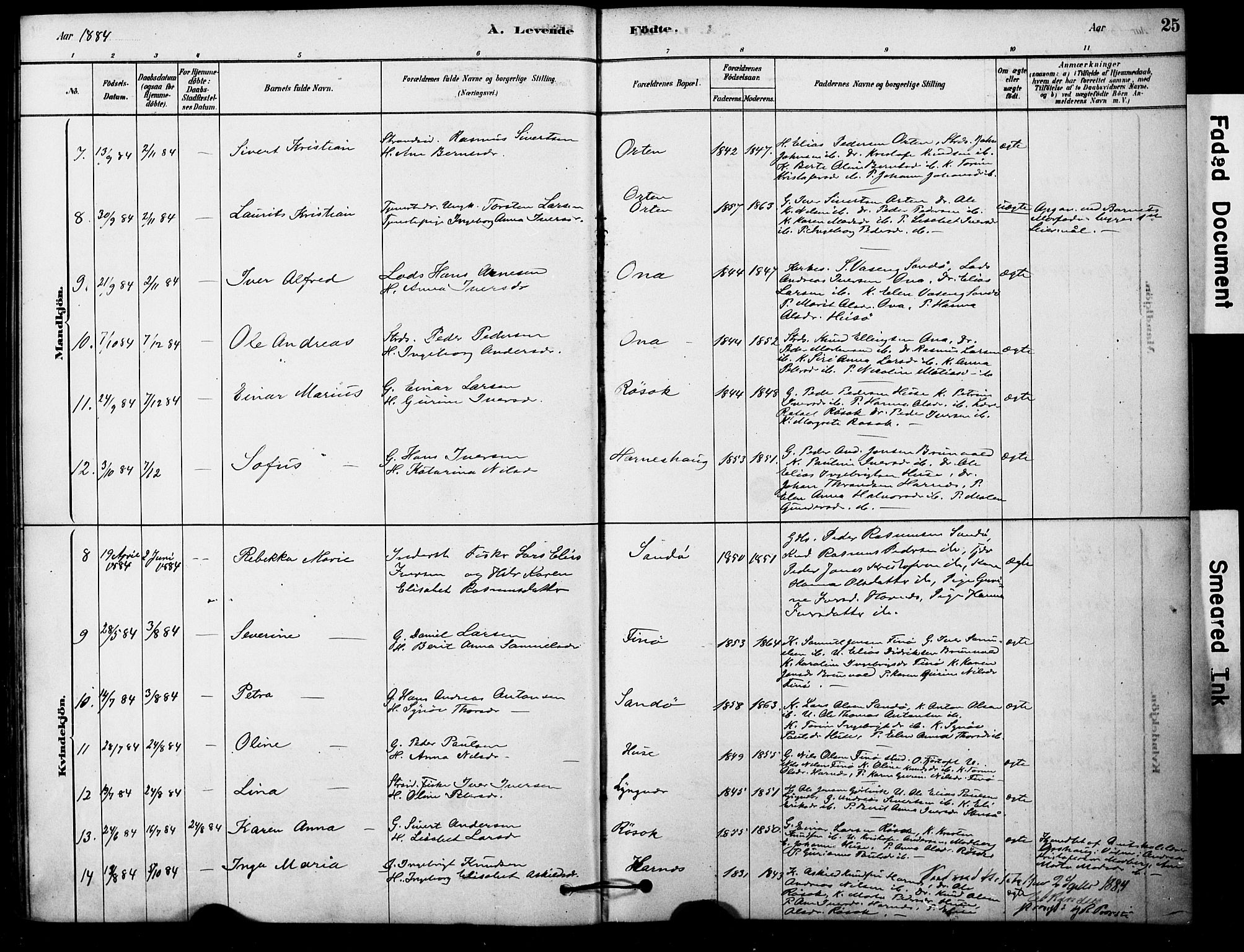 Ministerialprotokoller, klokkerbøker og fødselsregistre - Møre og Romsdal, AV/SAT-A-1454/561/L0729: Parish register (official) no. 561A03, 1878-1900, p. 25