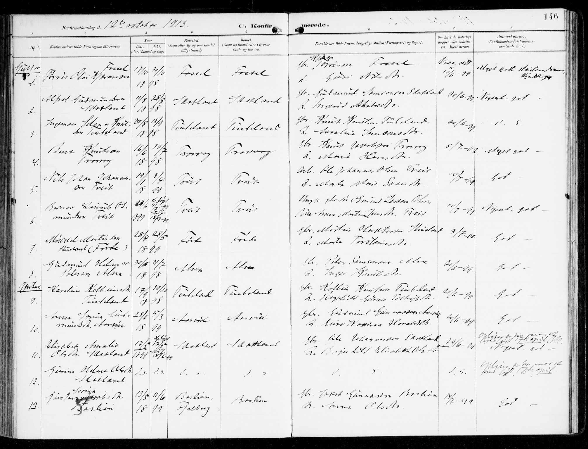 Sveio Sokneprestembete, SAB/A-78501/H/Haa: Parish register (official) no. D 2, 1894-1916, p. 146