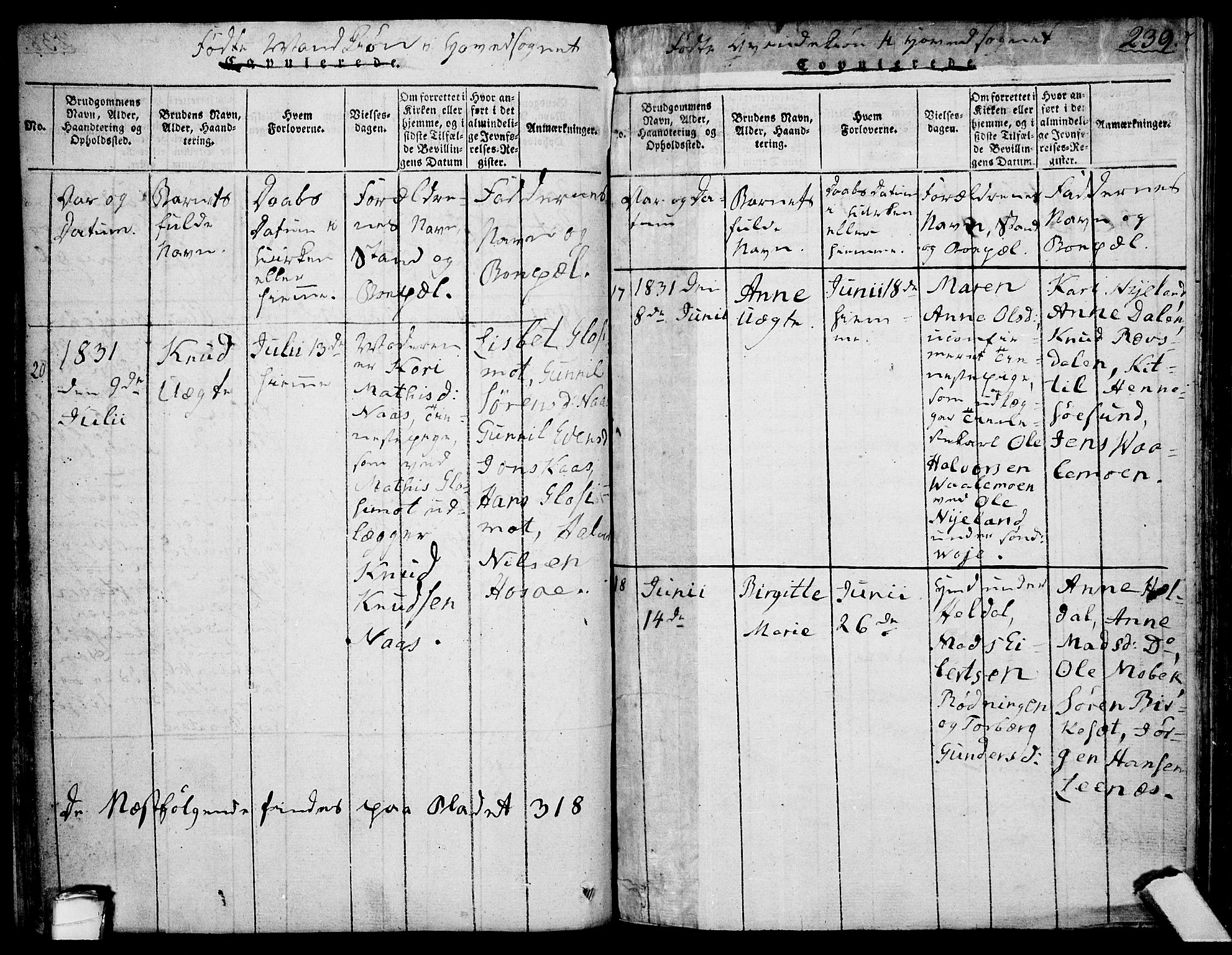 Drangedal kirkebøker, SAKO/A-258/F/Fa/L0005: Parish register (official) no. 5 /1, 1814-1831, p. 239