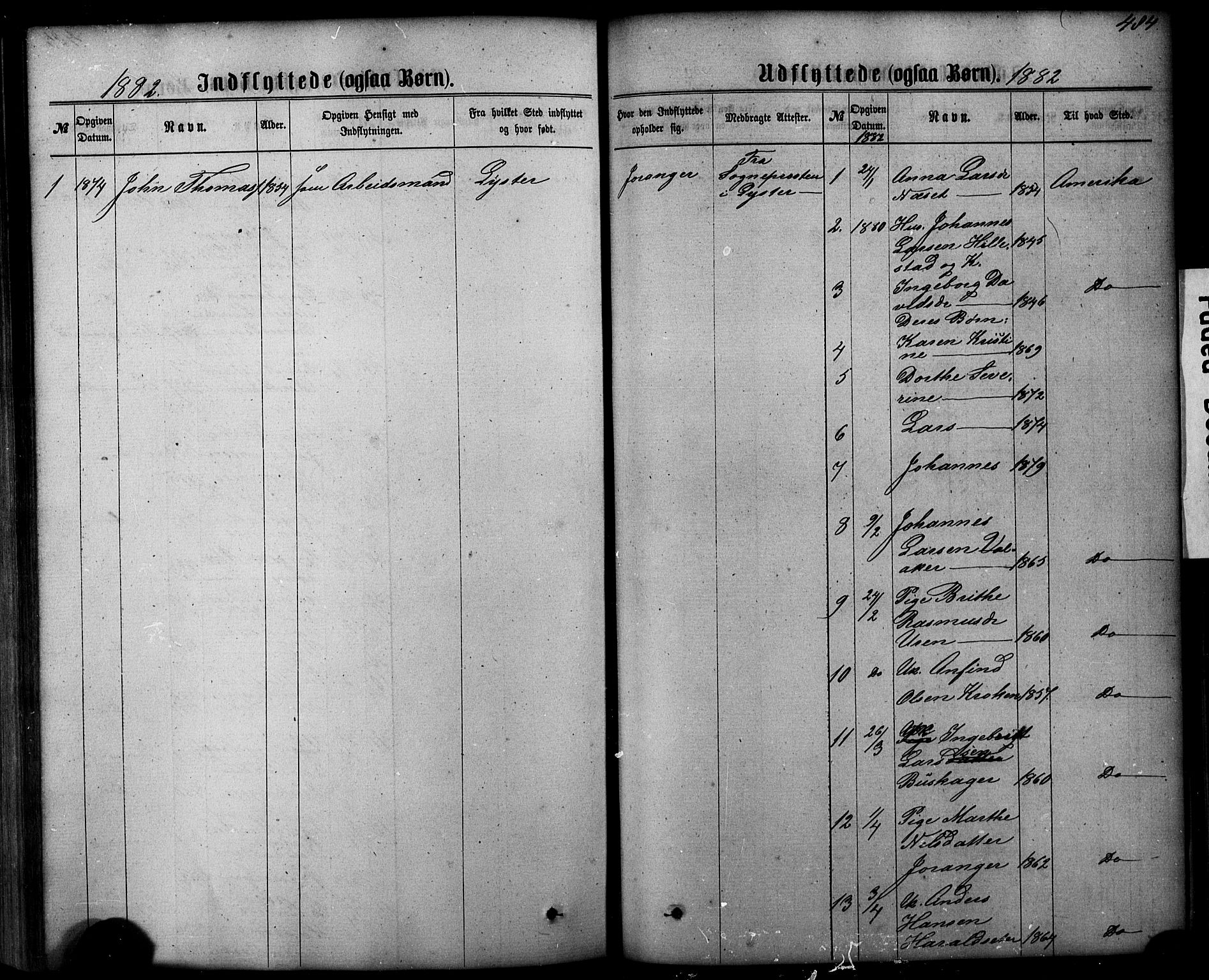 Hafslo sokneprestembete, AV/SAB-A-80301/H/Hab/Haba/L0001: Parish register (copy) no. A 1, 1866-1908, p. 484