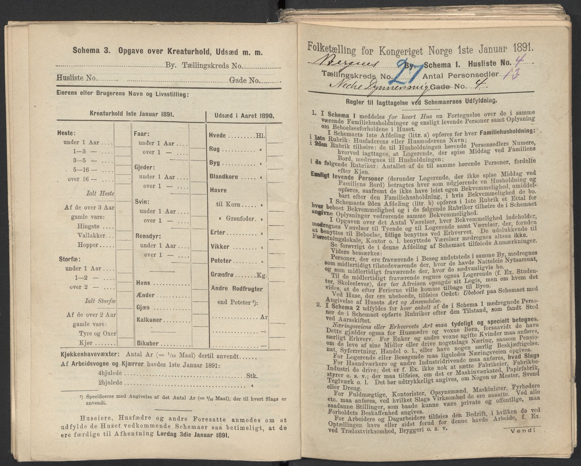 RA, 1891 Census for 1301 Bergen, 1891, p. 4292