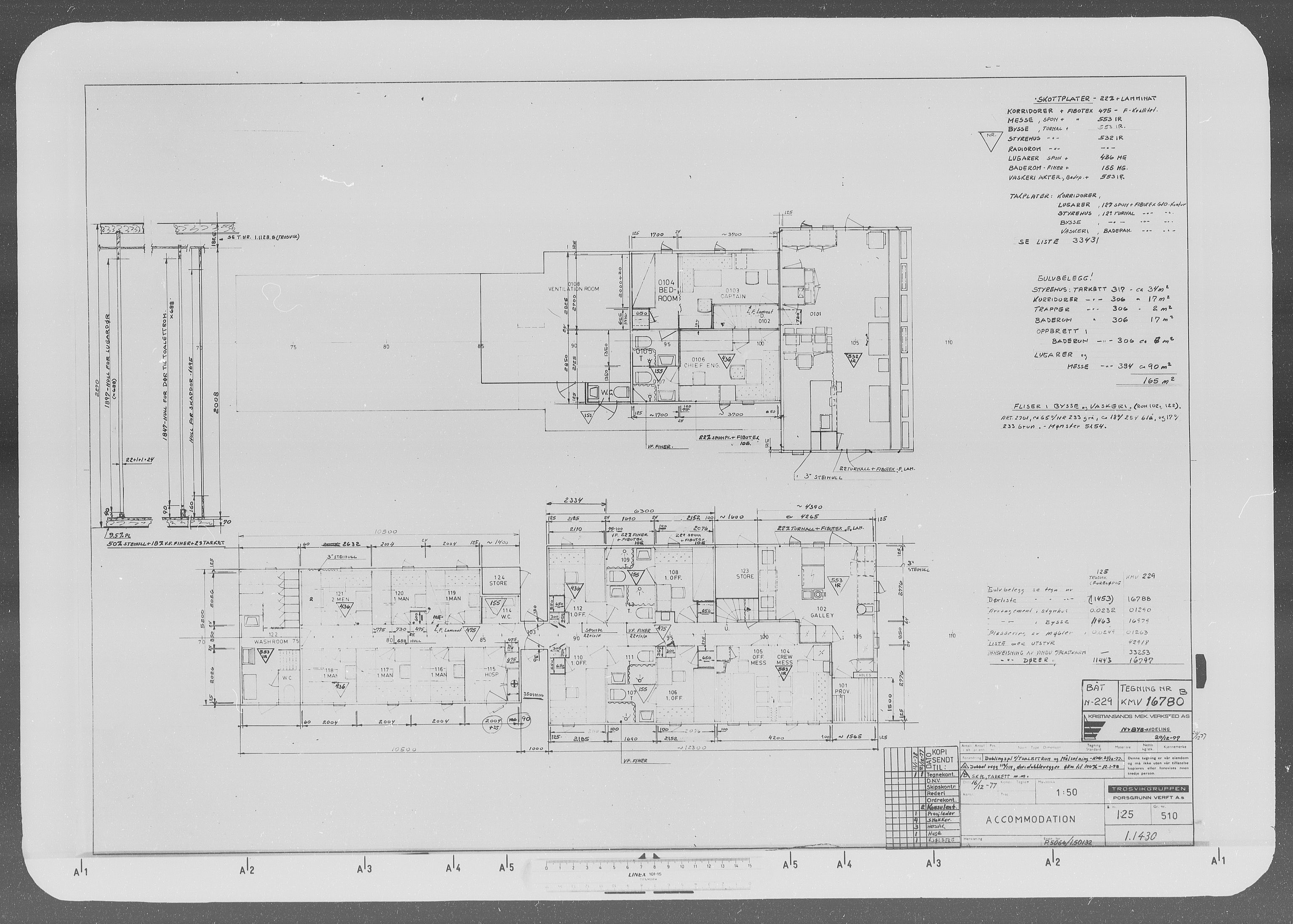 Kristiansand Mekaniske Verksted, AV/SAK-D/0612/G/Ga/L0008: 36 mm mikrofilmruller, reprofoto av skipstegninger, byggenr. 222-229, p. 7