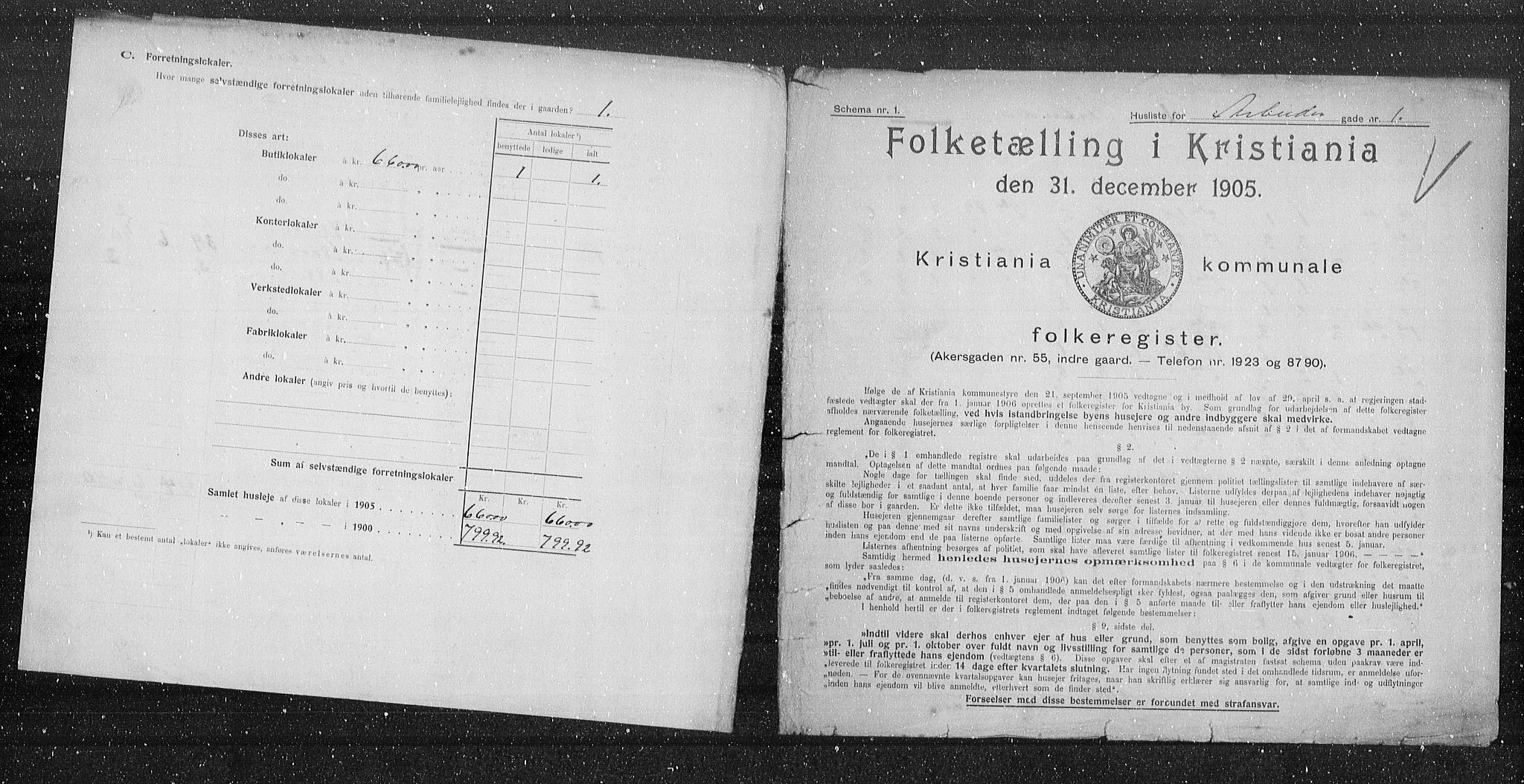 OBA, Municipal Census 1905 for Kristiania, 1905, p. 764