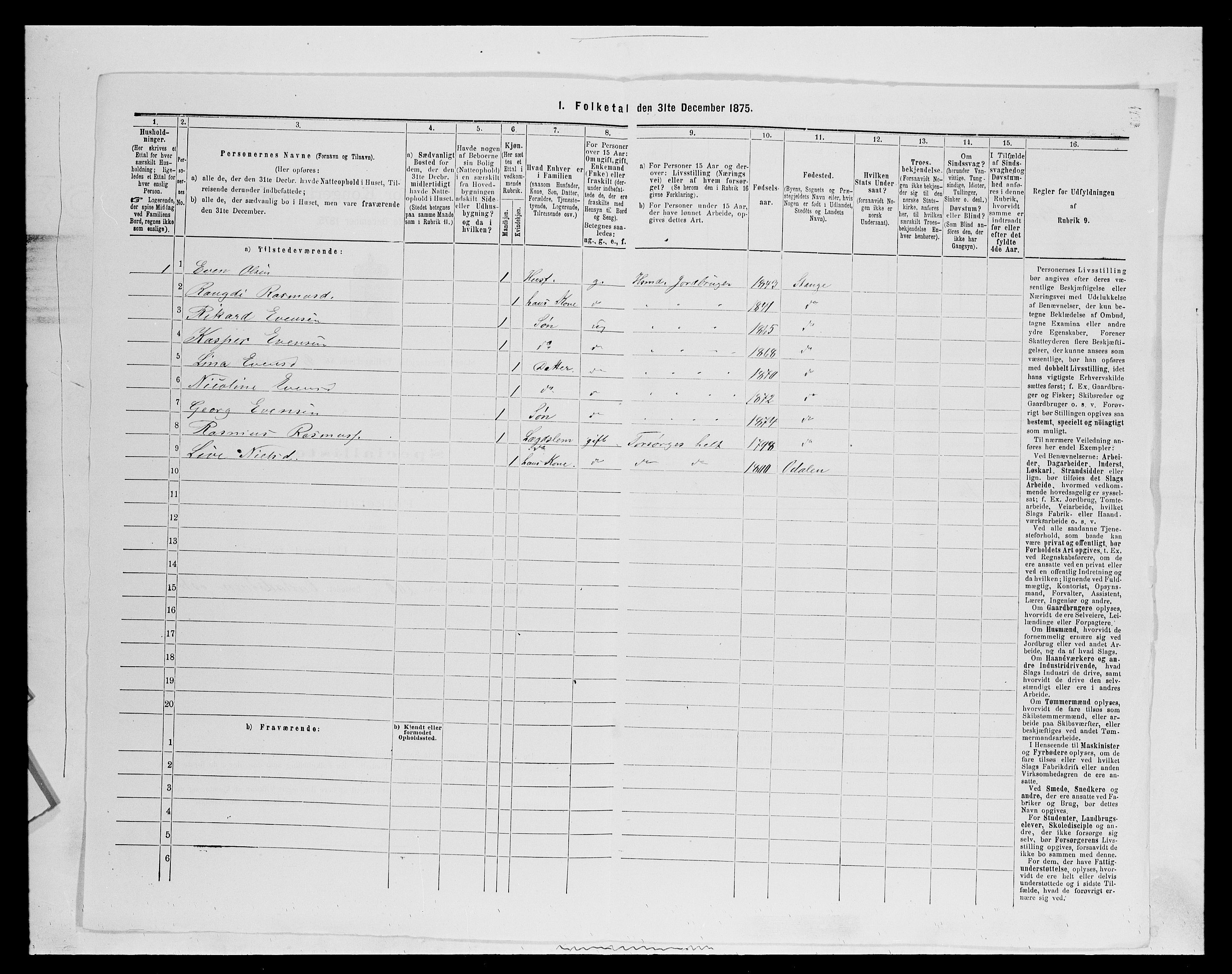 SAH, 1875 census for 0417P Stange, 1875, p. 1440