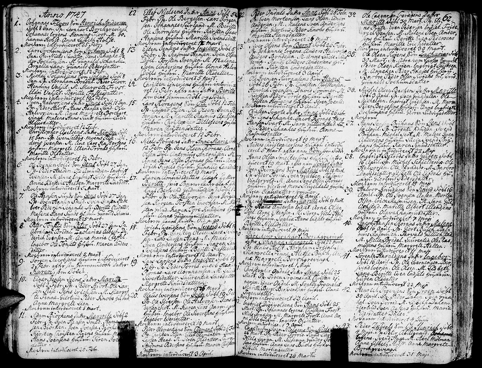 Ministerialprotokoller, klokkerbøker og fødselsregistre - Sør-Trøndelag, SAT/A-1456/681/L0925: Parish register (official) no. 681A03, 1727-1766, p. 62