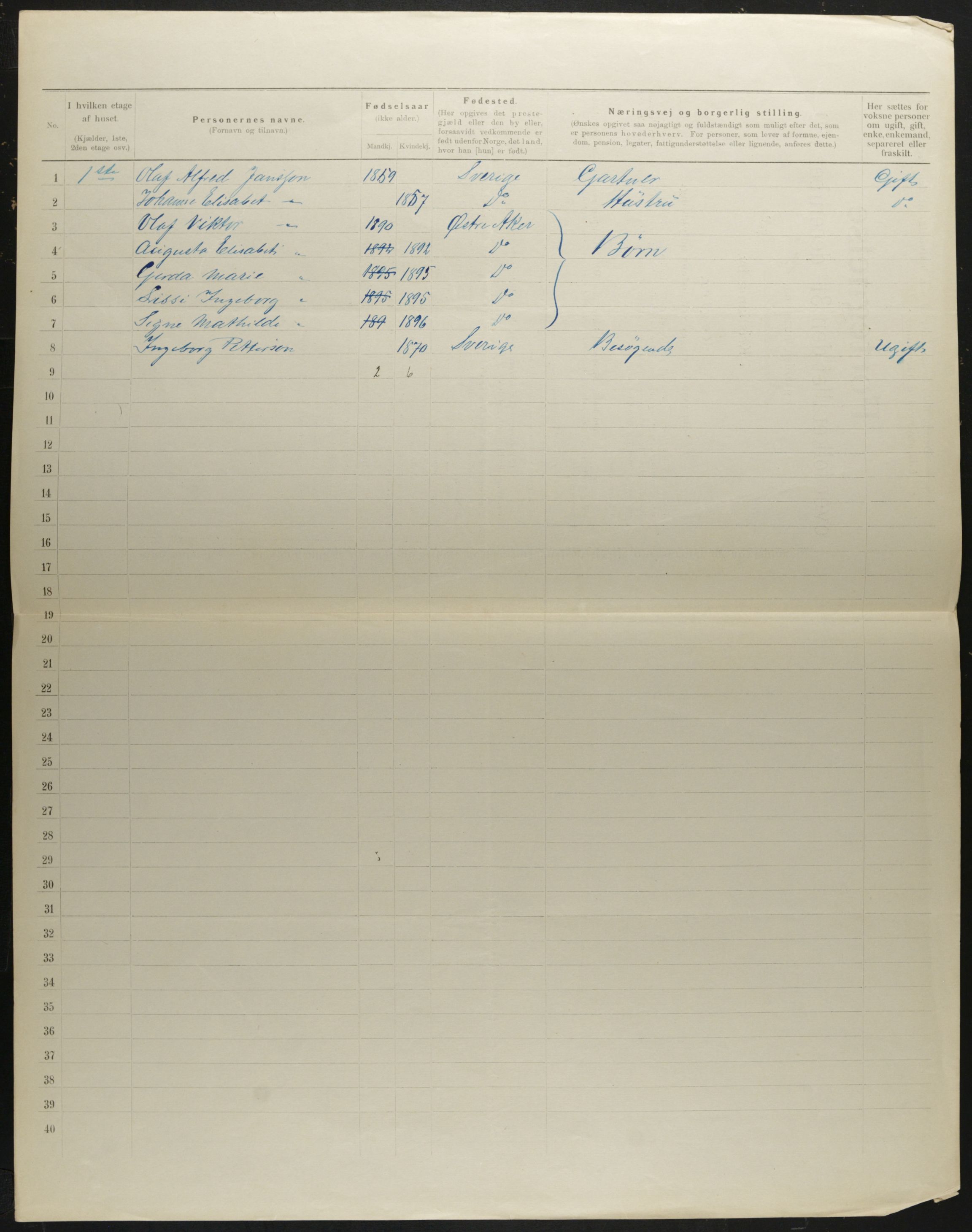 OBA, Municipal Census 1901 for Kristiania, 1901, p. 1446