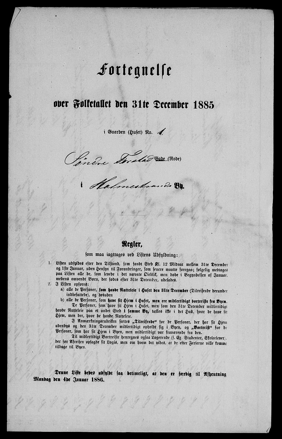 SAKO, 1885 census for 0702 Holmestrand, 1885, p. 85