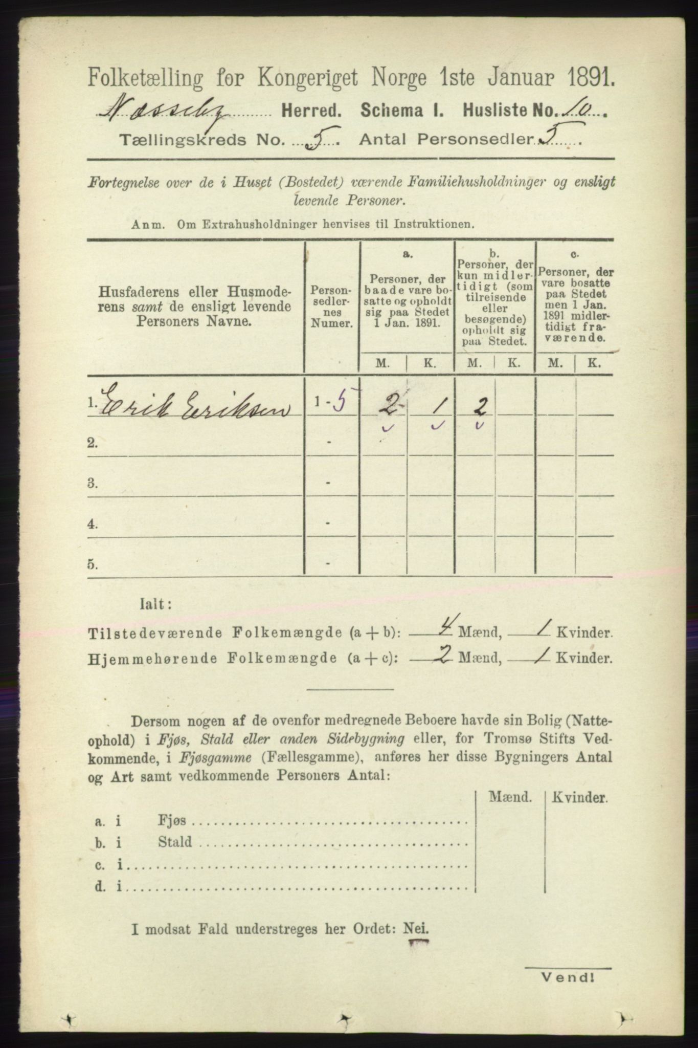 RA, 1891 census for 2027 Nesseby, 1891, p. 1406