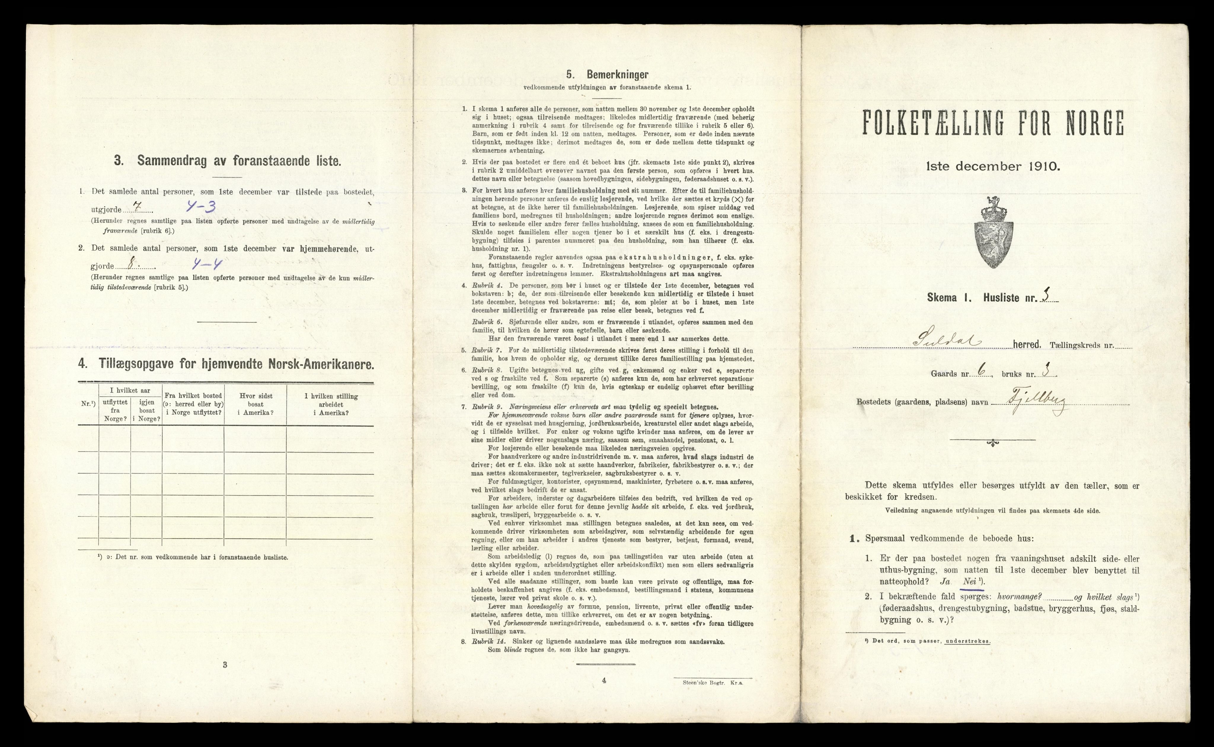 RA, 1910 census for Suldal, 1910, p. 85