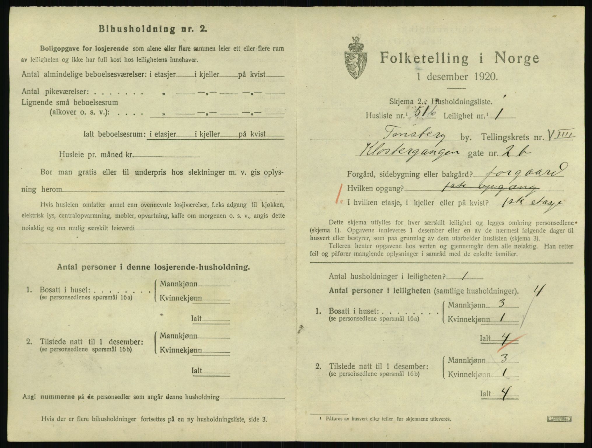 SAKO, 1920 census for Tønsberg, 1920, p. 4721