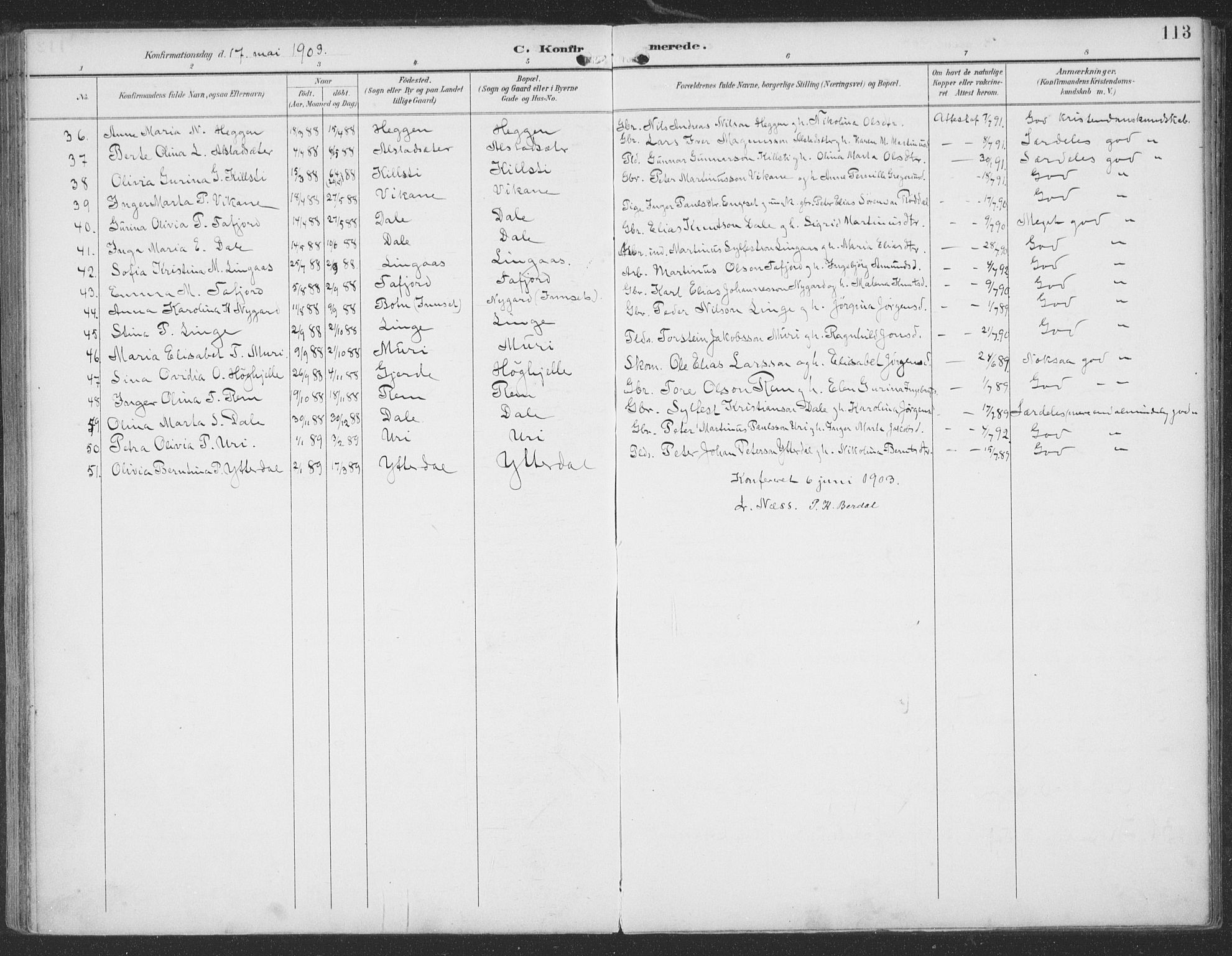 Ministerialprotokoller, klokkerbøker og fødselsregistre - Møre og Romsdal, SAT/A-1454/519/L0256: Parish register (official) no. 519A15, 1895-1912, p. 113