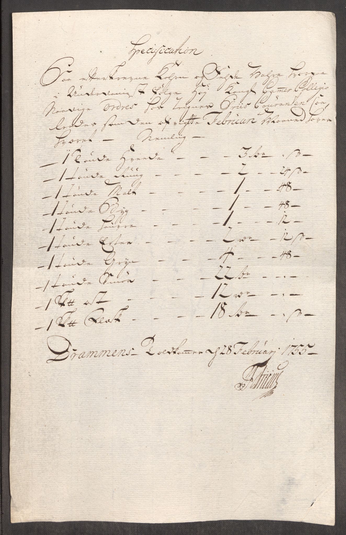 Rentekammeret inntil 1814, Realistisk ordnet avdeling, RA/EA-4070/Oe/L0005: [Ø1]: Priskuranter, 1753-1757, p. 420