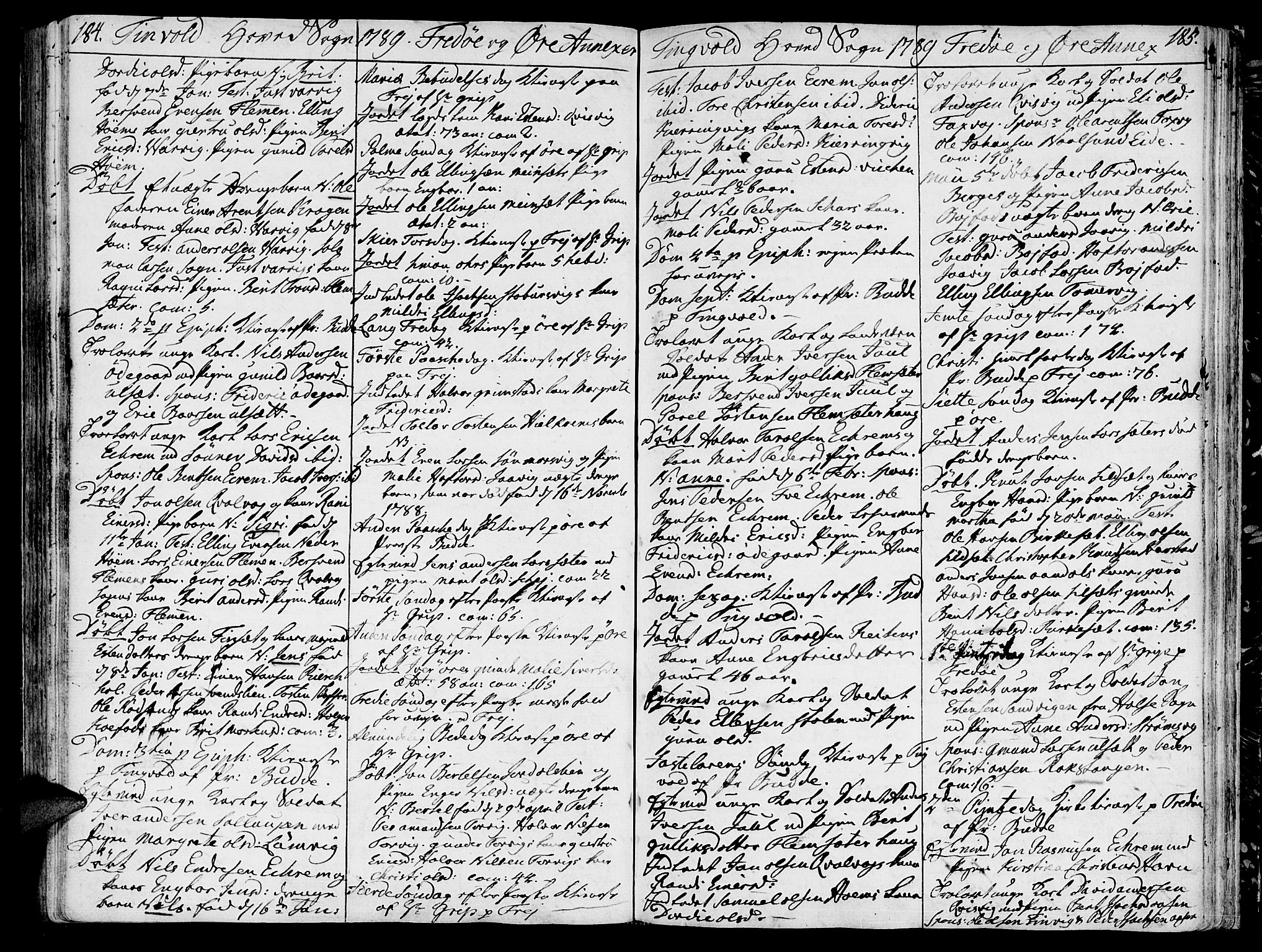 Ministerialprotokoller, klokkerbøker og fødselsregistre - Møre og Romsdal, SAT/A-1454/586/L0980: Parish register (official) no. 586A06, 1776-1794, p. 184-185