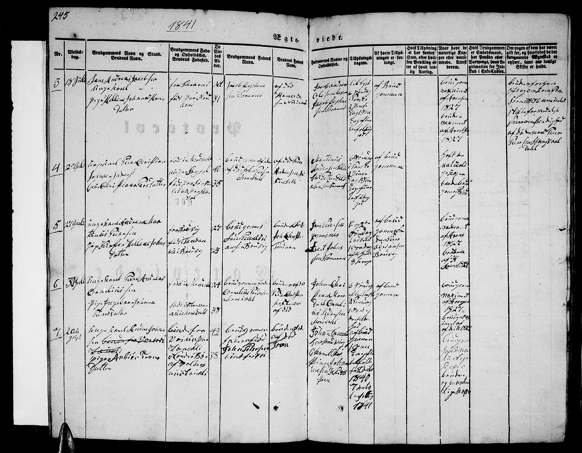 Ministerialprotokoller, klokkerbøker og fødselsregistre - Nordland, AV/SAT-A-1459/805/L0106: Parish register (copy) no. 805C02, 1841-1861, p. 245