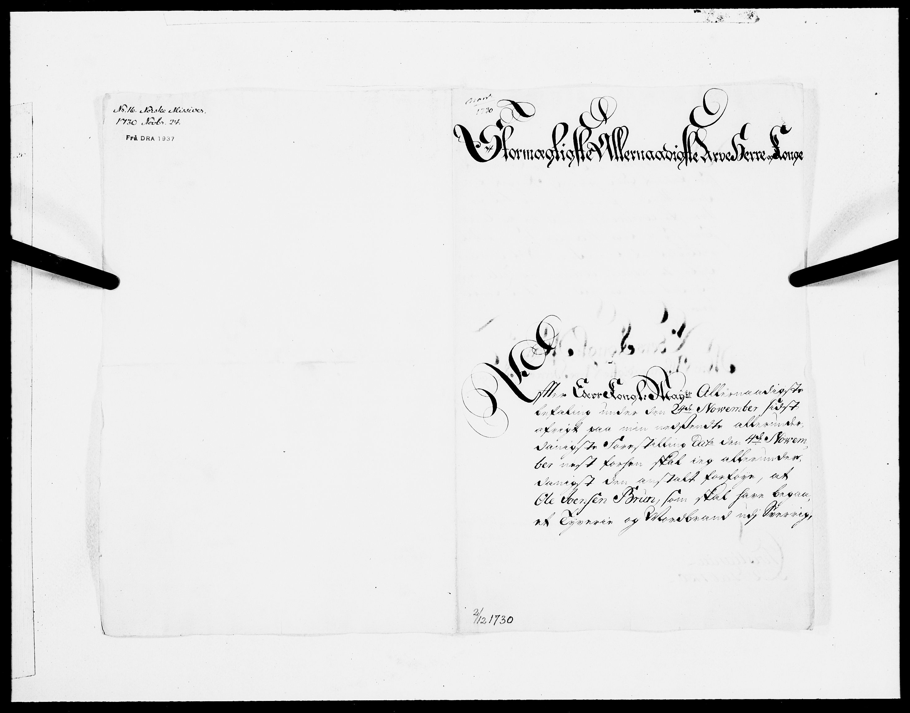 Danske Kanselli 1572-1799, AV/RA-EA-3023/F/Fc/Fcc/Fcca/L0108: Norske innlegg 1572-1799, 1730, p. 76
