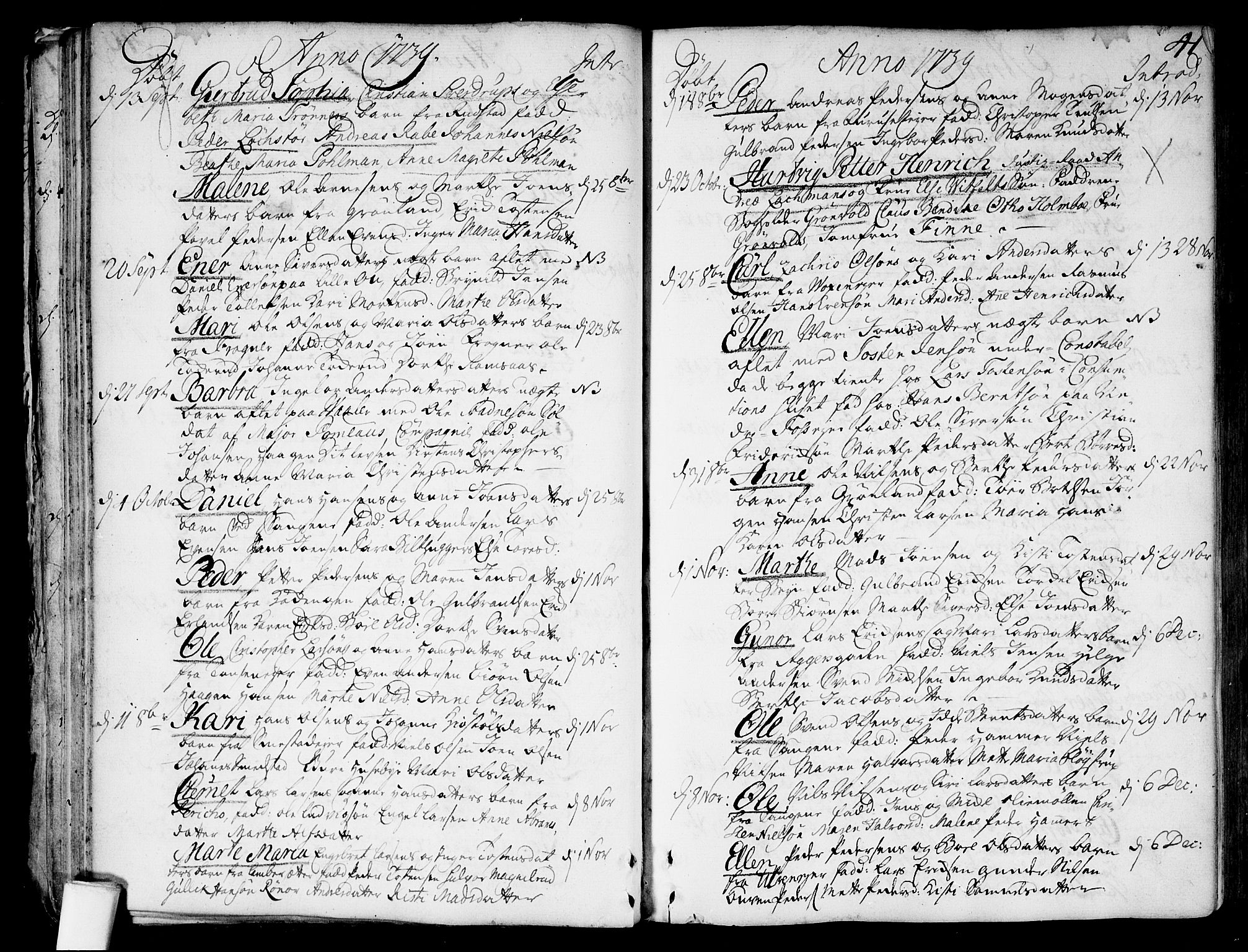 Aker prestekontor kirkebøker, SAO/A-10861/F/L0007: Parish register (official) no. 7, 1734-1748, p. 41