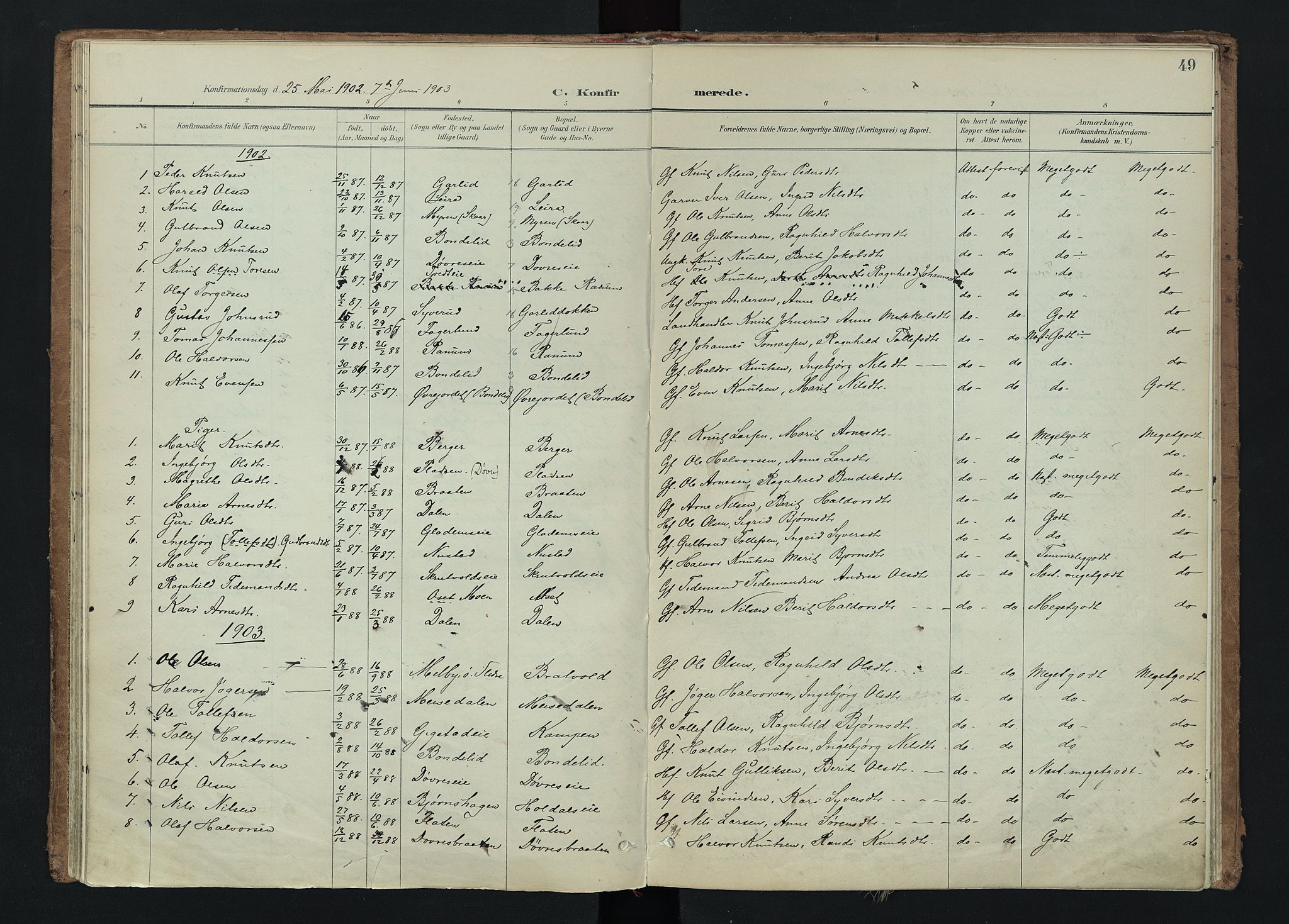 Nord-Aurdal prestekontor, SAH/PREST-132/H/Ha/Haa/L0015: Parish register (official) no. 15, 1896-1914, p. 49
