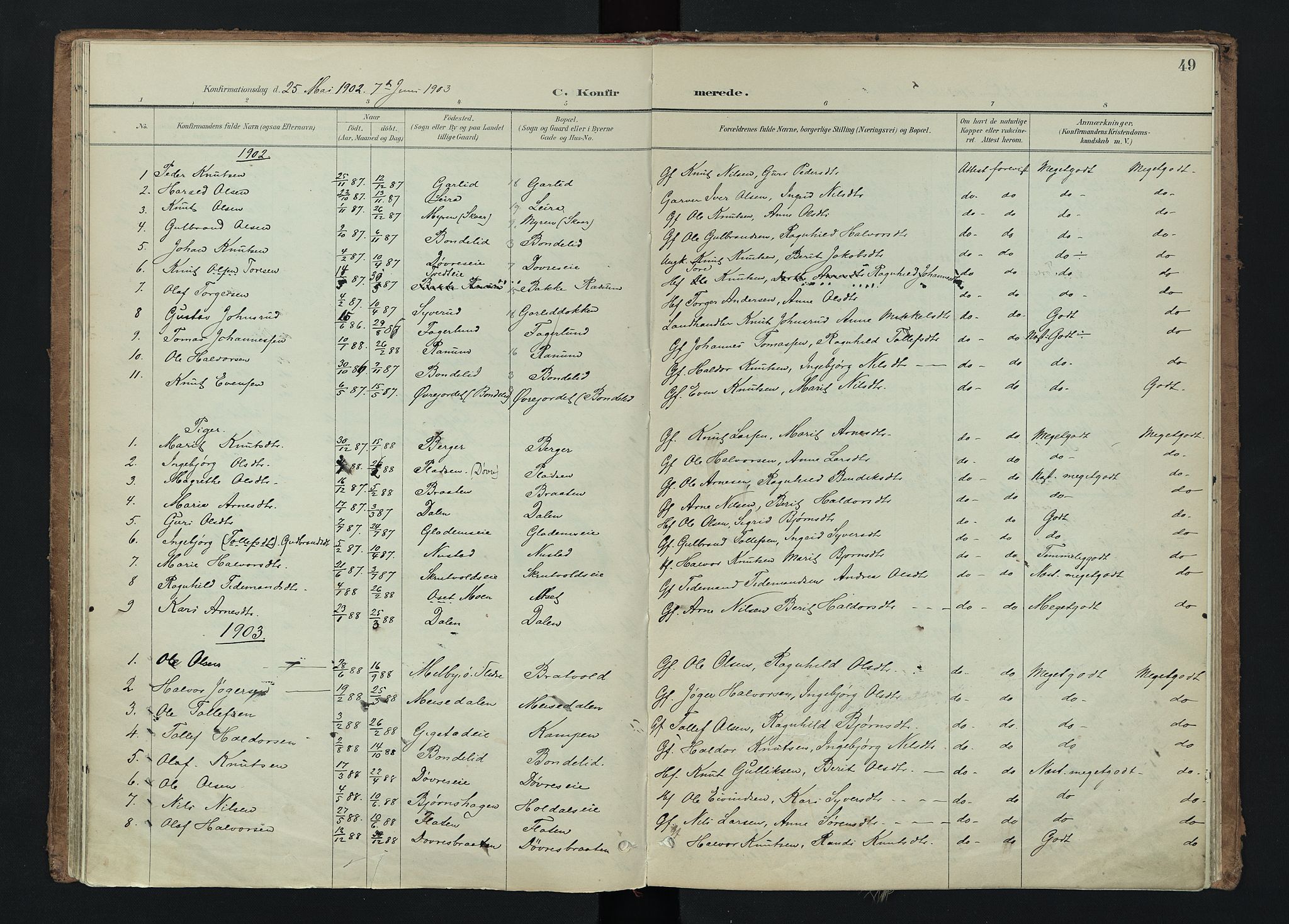 Nord-Aurdal prestekontor, AV/SAH-PREST-132/H/Ha/Haa/L0015: Parish register (official) no. 15, 1896-1914, p. 49