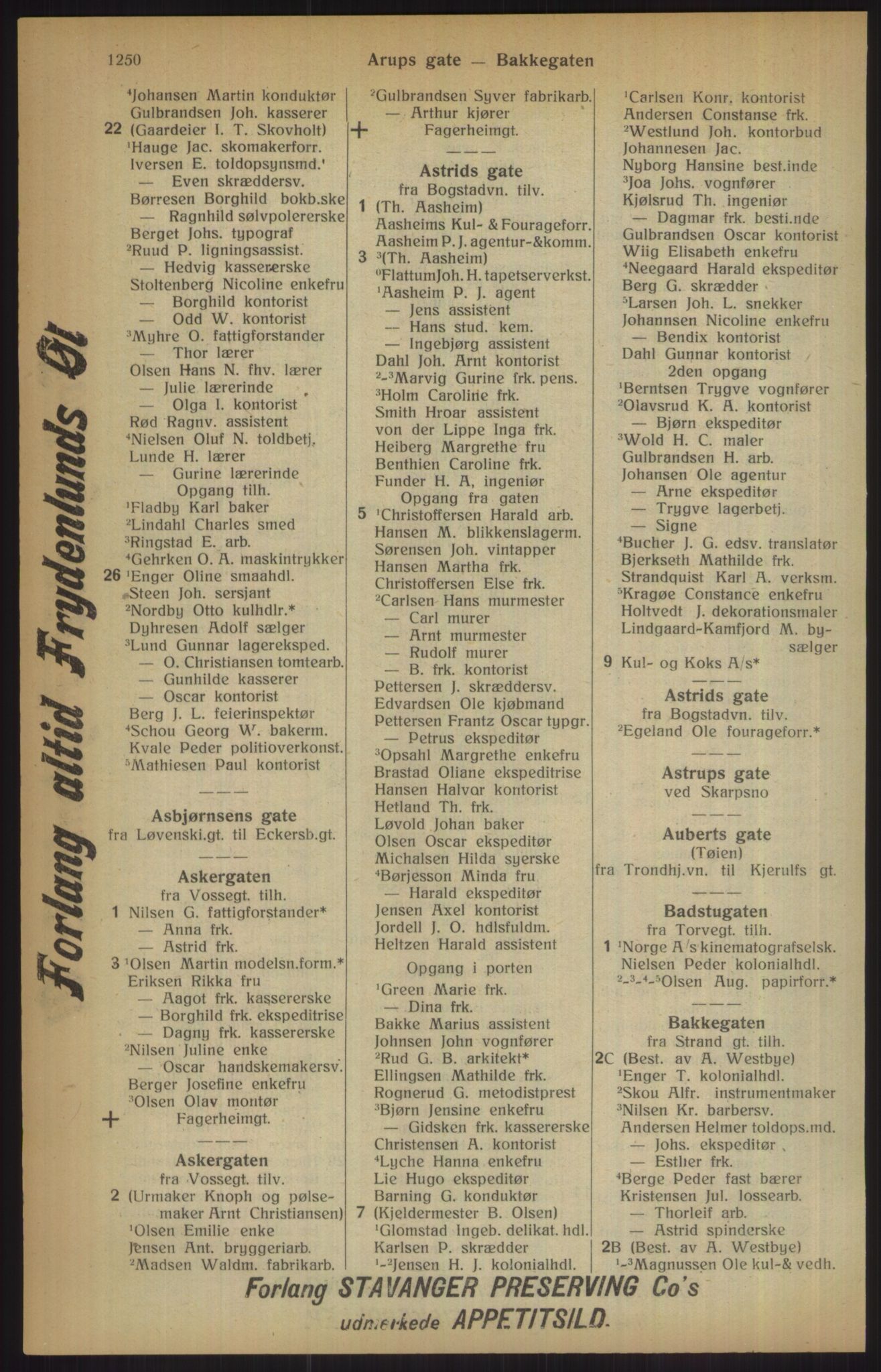 Kristiania/Oslo adressebok, PUBL/-, 1915, p. 1250