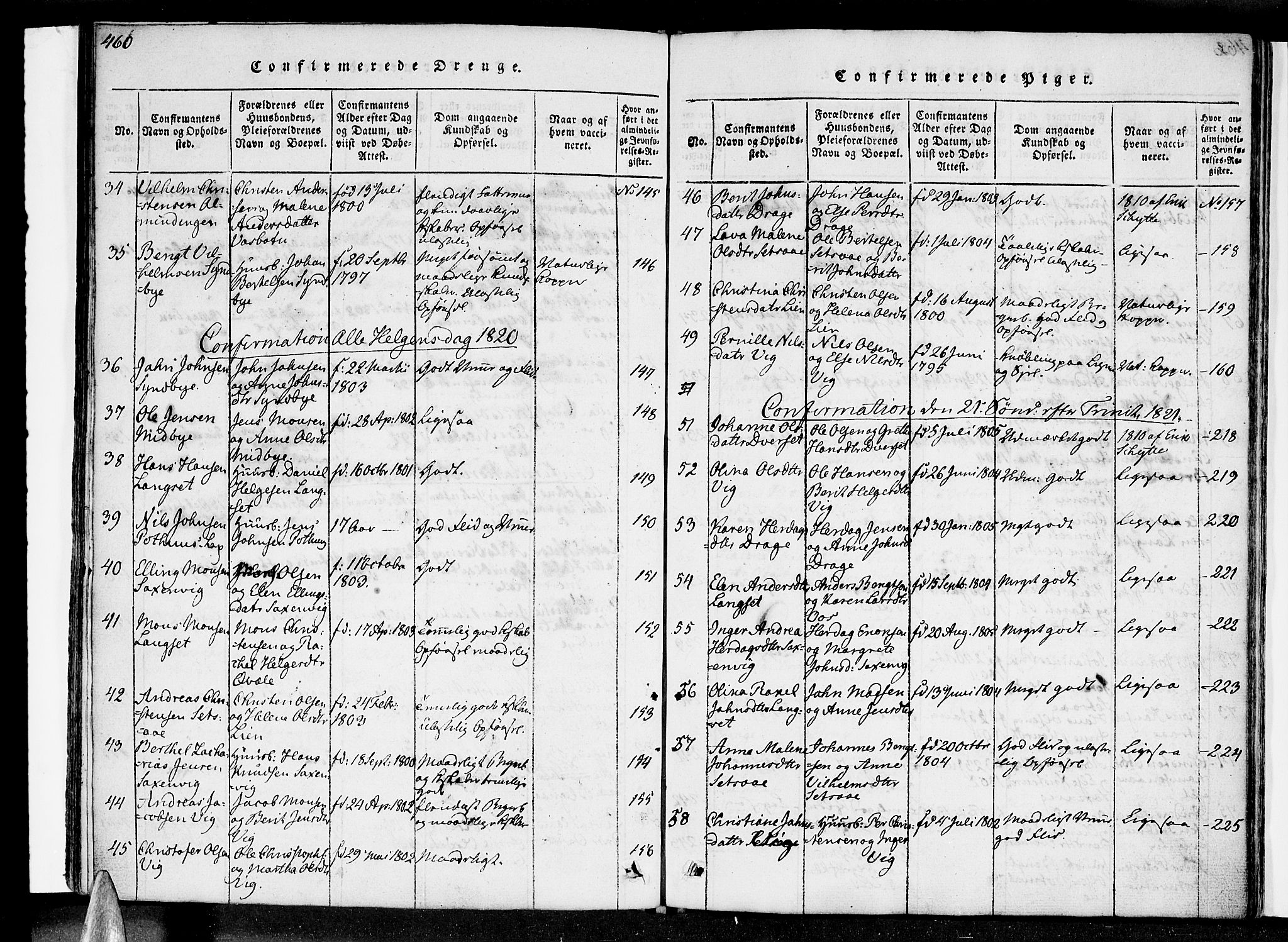 Ministerialprotokoller, klokkerbøker og fødselsregistre - Nordland, SAT/A-1459/847/L0665: Parish register (official) no. 847A05, 1818-1841, p. 460-461