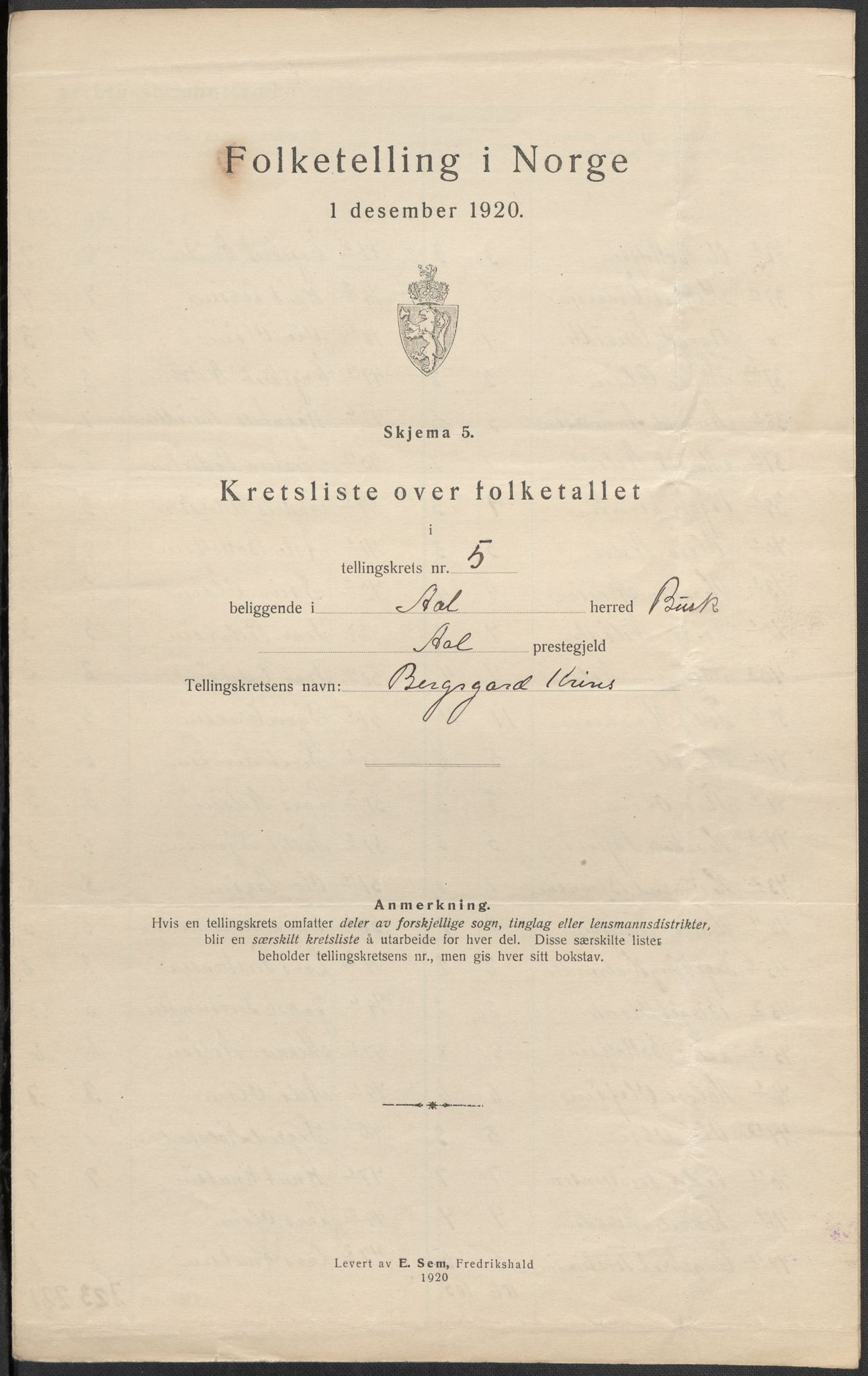 SAKO, 1920 census for Ål, 1920, p. 17