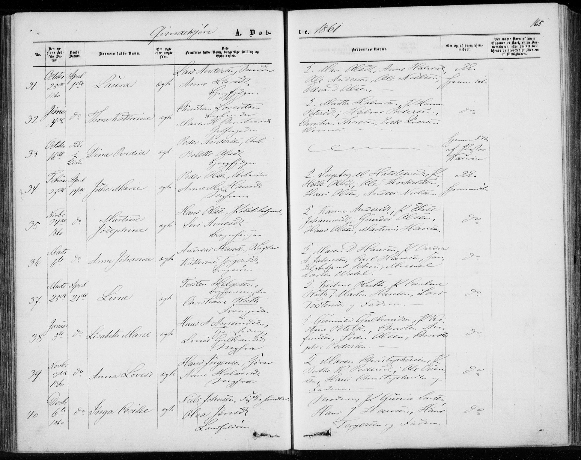 Bragernes kirkebøker, AV/SAKO-A-6/F/Fb/L0003: Parish register (official) no. II 3, 1860-1868, p. 165