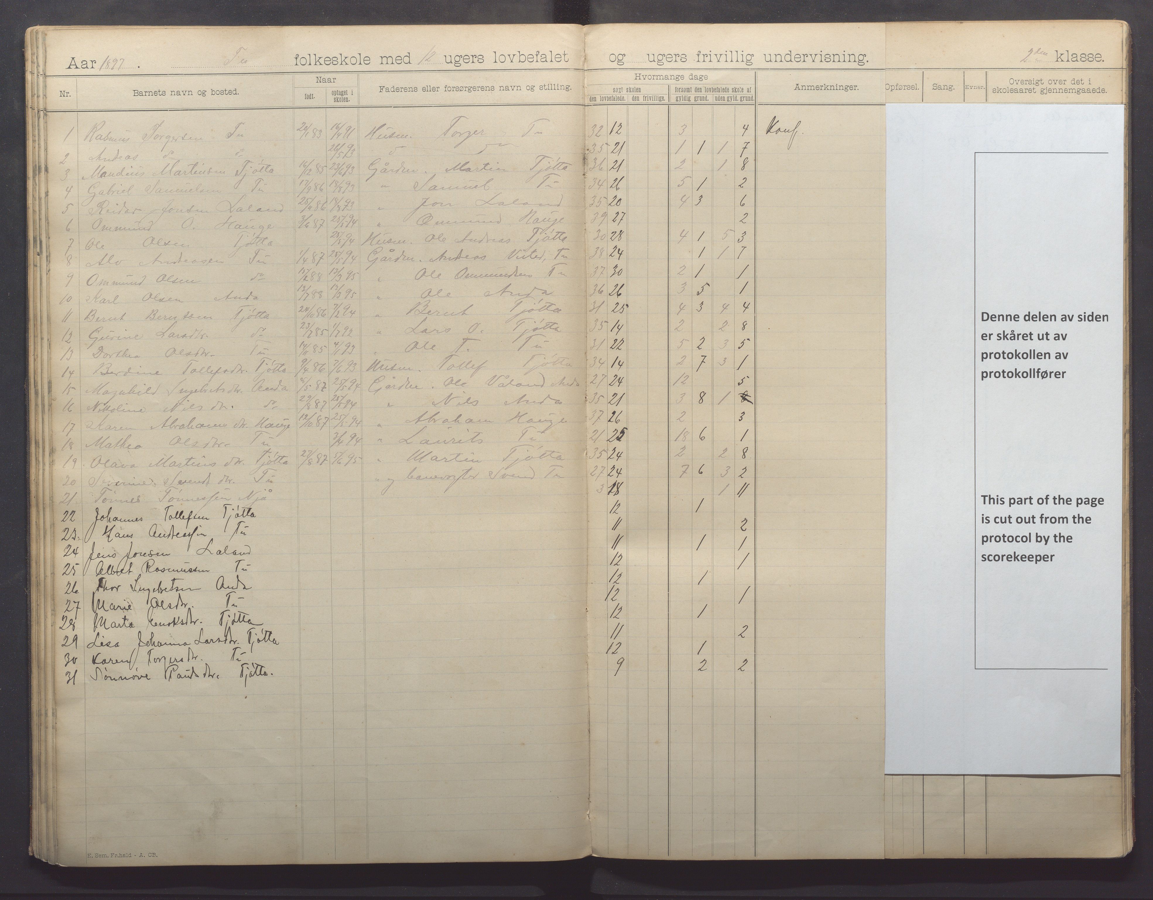 Klepp kommune - Tu og Horpestad skule, IKAR/K-100298/H/L0001: Skoleprotokoll, 1892-1898, p. 35