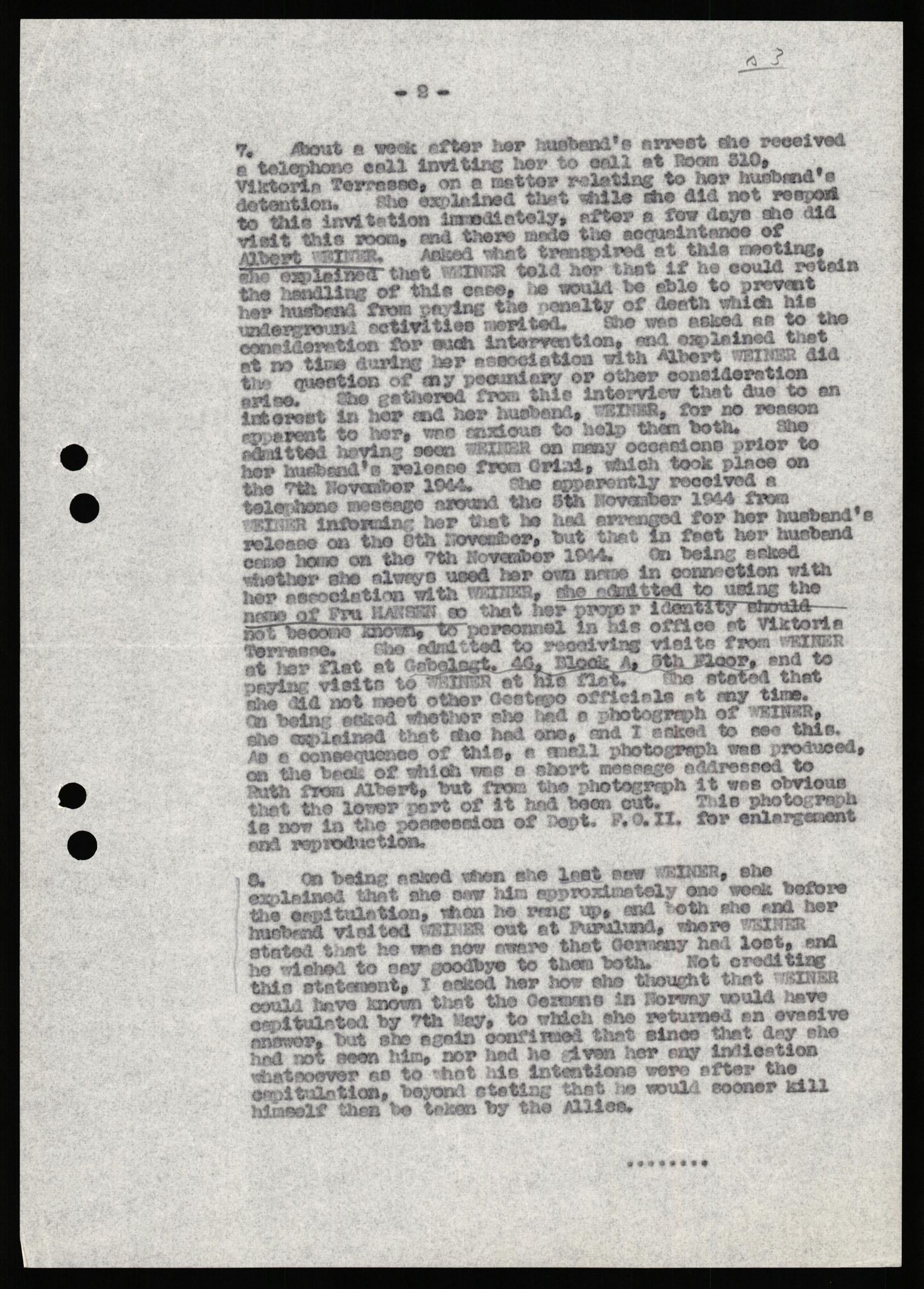 Forsvaret, Forsvarets overkommando II, AV/RA-RAFA-3915/D/Db/L0035: CI Questionaires. Tyske okkupasjonsstyrker i Norge. Tyskere., 1945-1946, p. 219