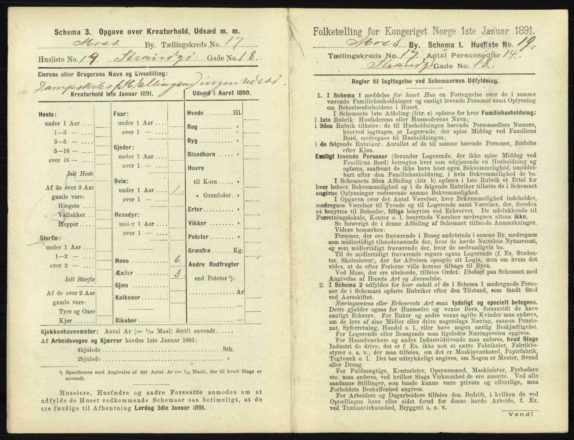 RA, 1891 census for 0104 Moss, 1891, p. 1112