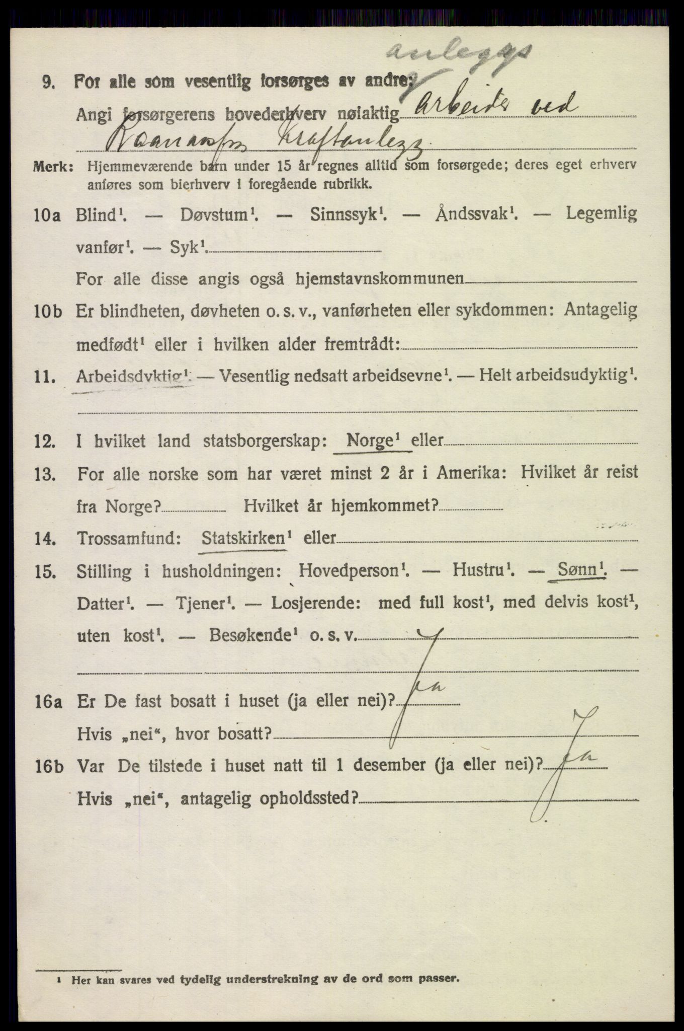 SAH, 1920 census for Lunner, 1920, p. 10338