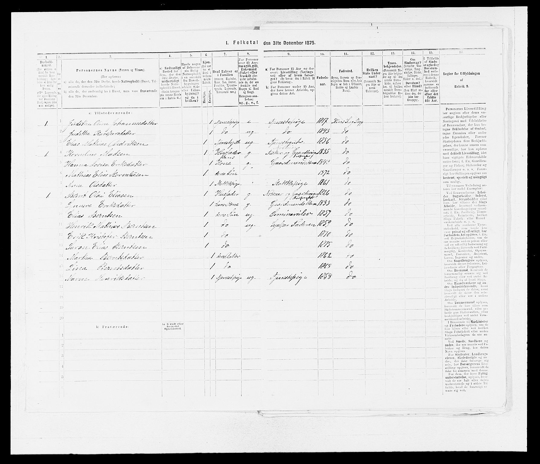 SAB, 1875 census for 1437L Kinn/Kinn og Svanøy, 1875, p. 166