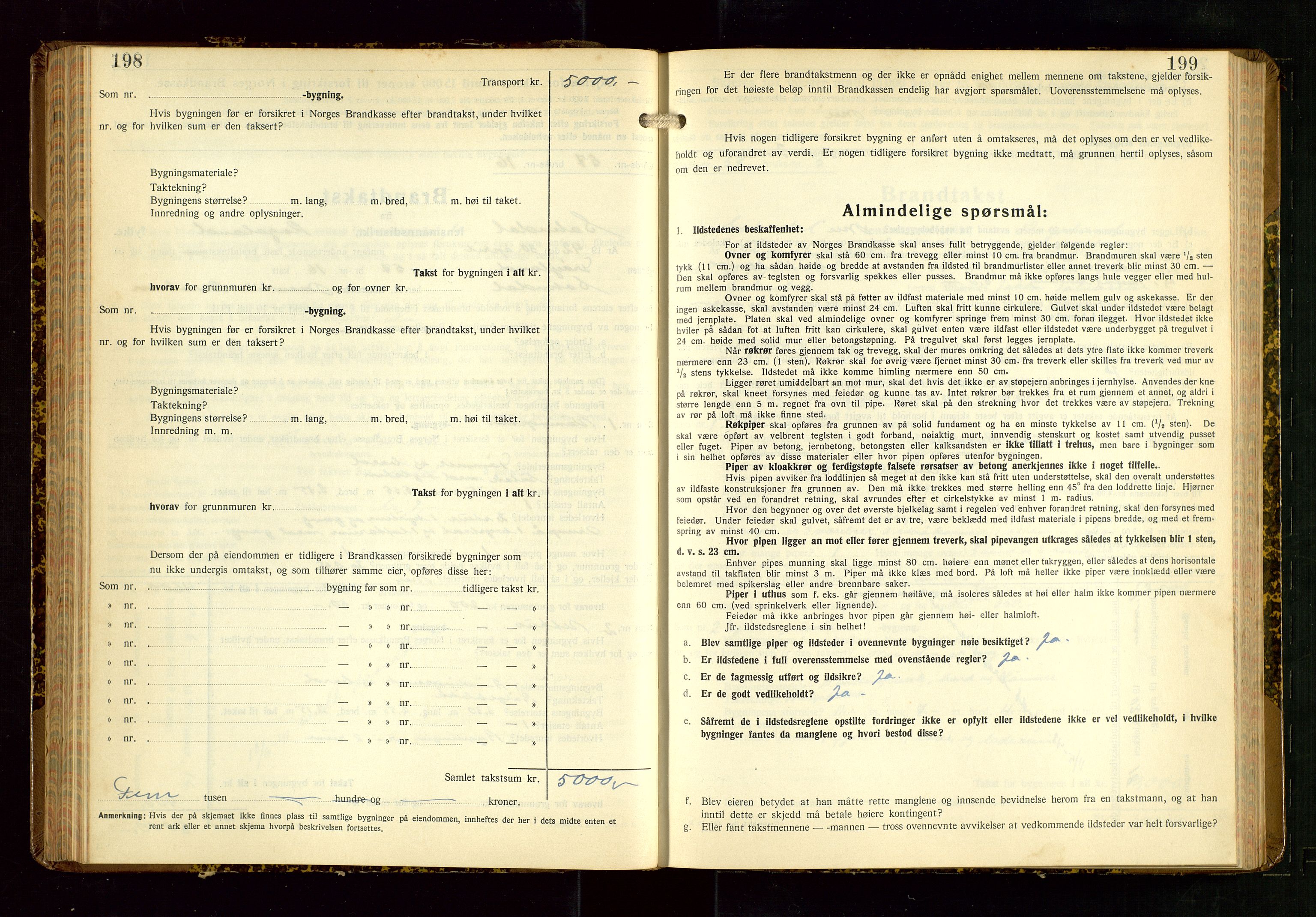 Sokndal lensmannskontor, SAST/A-100417/Gob/L0008: "Brandtakst-Protokoll", 1937-1955, p. 198-199