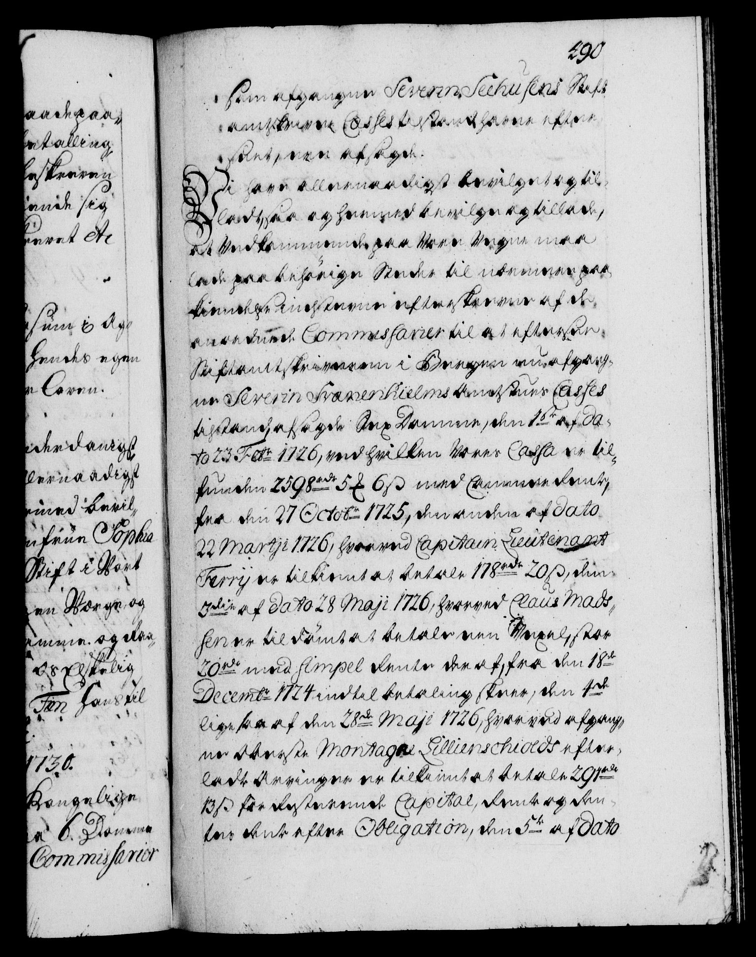 Danske Kanselli 1572-1799, AV/RA-EA-3023/F/Fc/Fca/Fcaa/L0026: Norske registre, 1729-1730, p. 490a