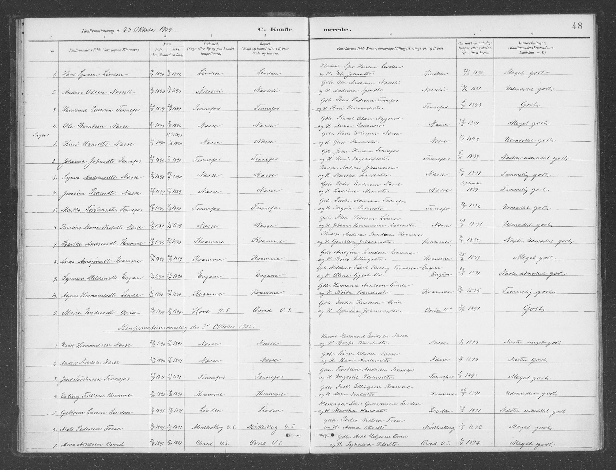Balestrand sokneprestembete, SAB/A-79601: Parish register (official) no. D  2, 1891-1907, p. 48