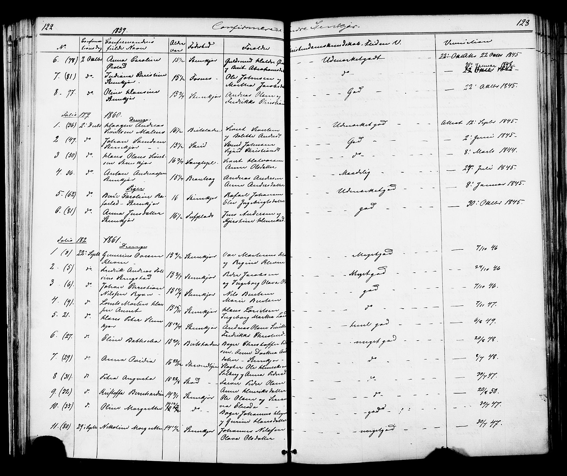 Ministerialprotokoller, klokkerbøker og fødselsregistre - Nord-Trøndelag, SAT/A-1458/739/L0367: Parish register (official) no. 739A01 /1, 1838-1868, p. 122-123