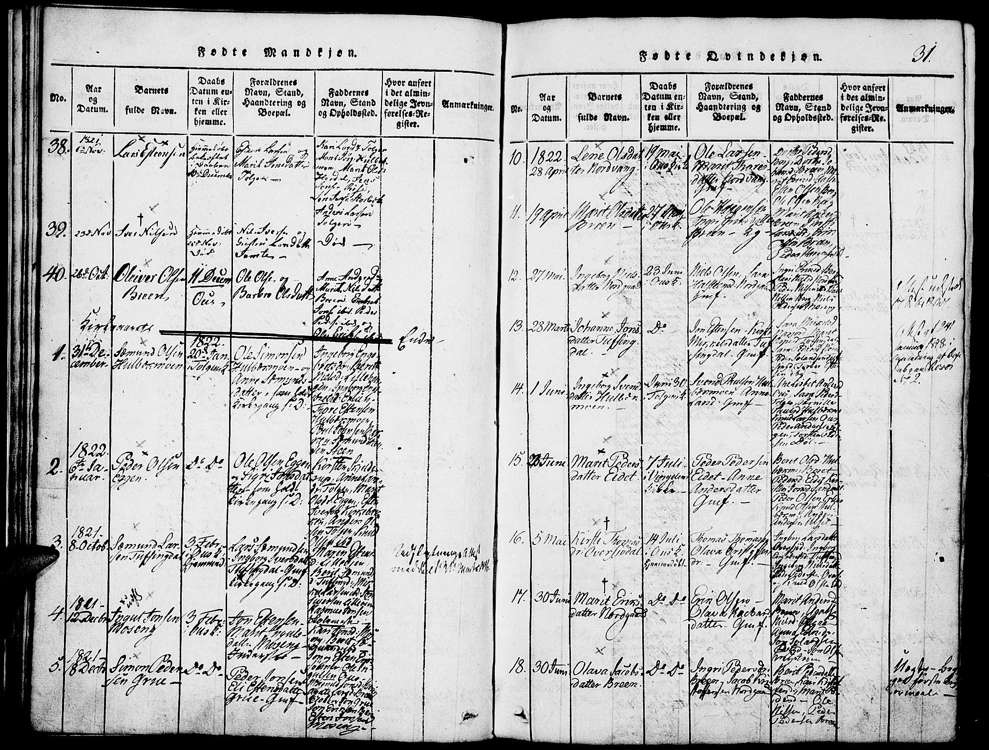 Tolga prestekontor, AV/SAH-PREST-062/K/L0004: Parish register (official) no. 4, 1815-1836, p. 31