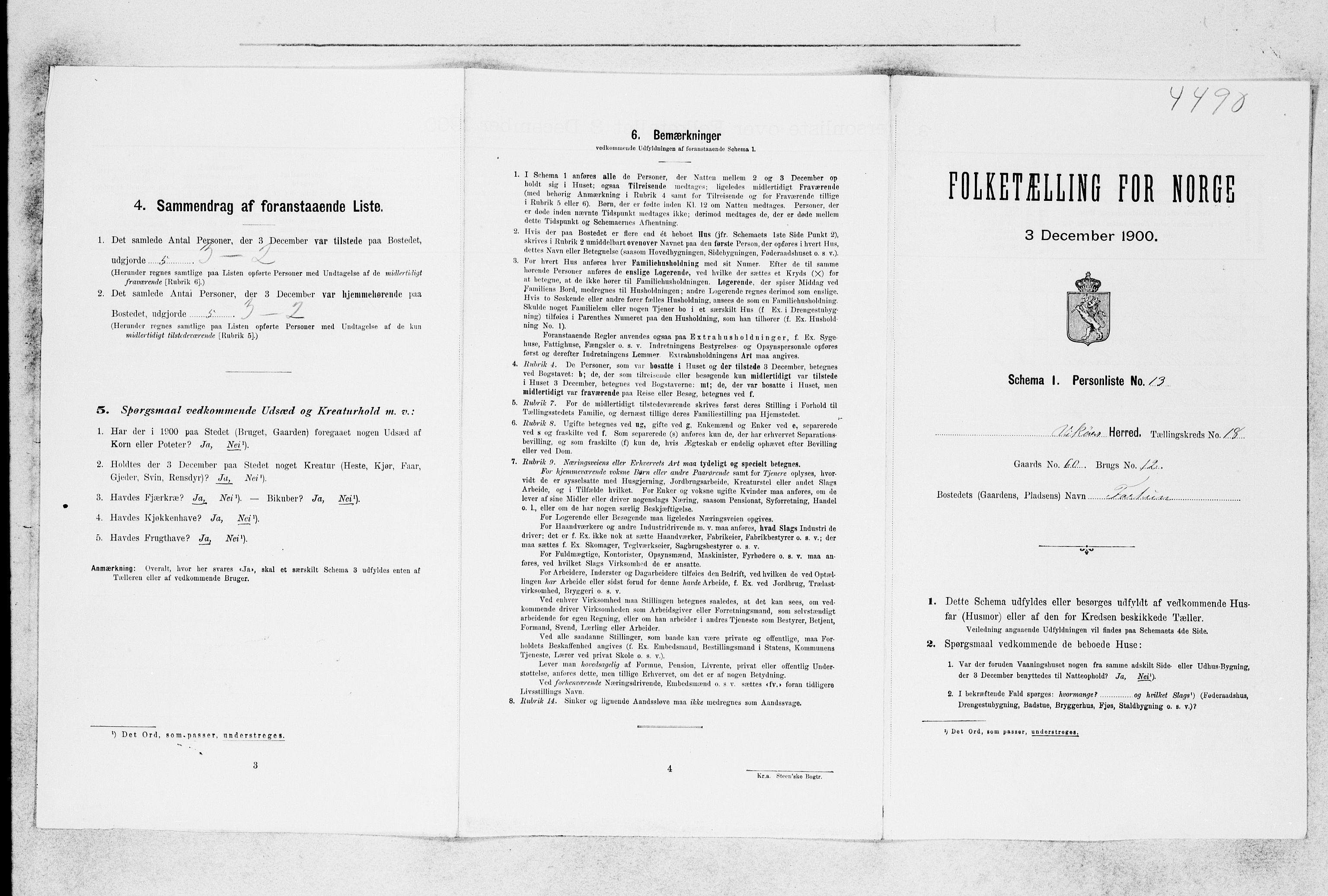 SAB, 1900 census for Kvam, 1900, p. 914