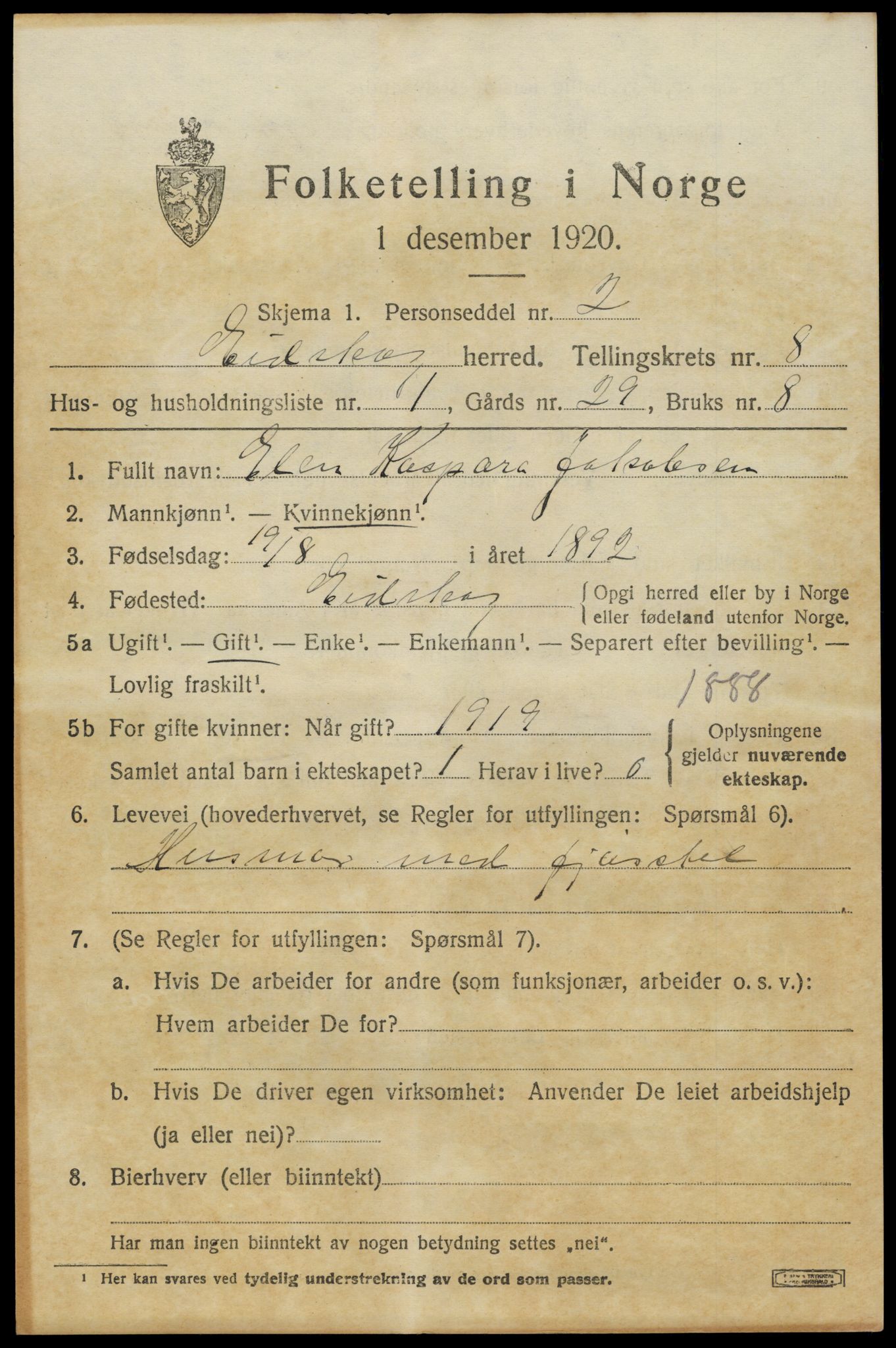 SAH, 1920 census for Eidskog, 1920, p. 8807