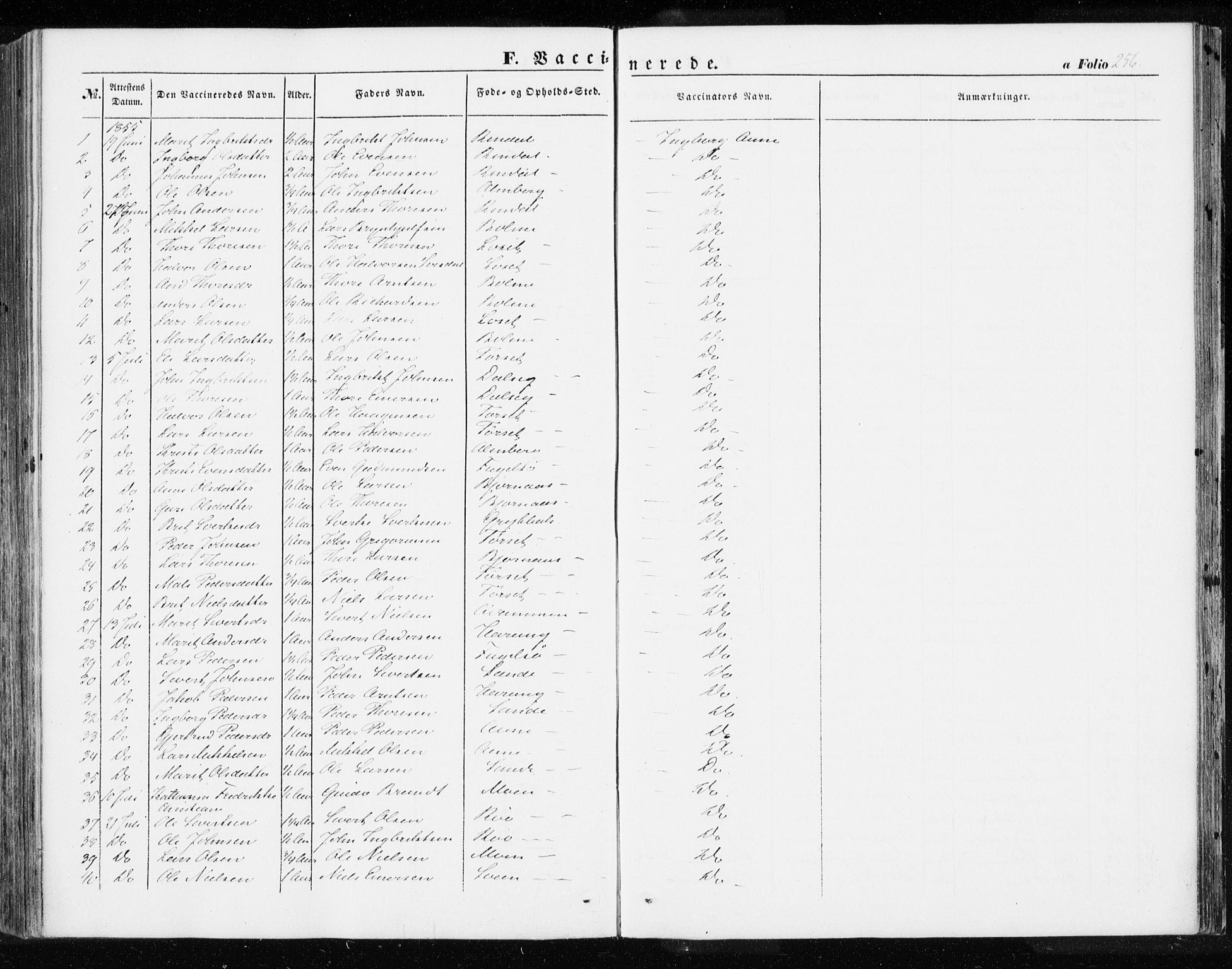 Ministerialprotokoller, klokkerbøker og fødselsregistre - Møre og Romsdal, AV/SAT-A-1454/595/L1044: Parish register (official) no. 595A06, 1852-1863, p. 256