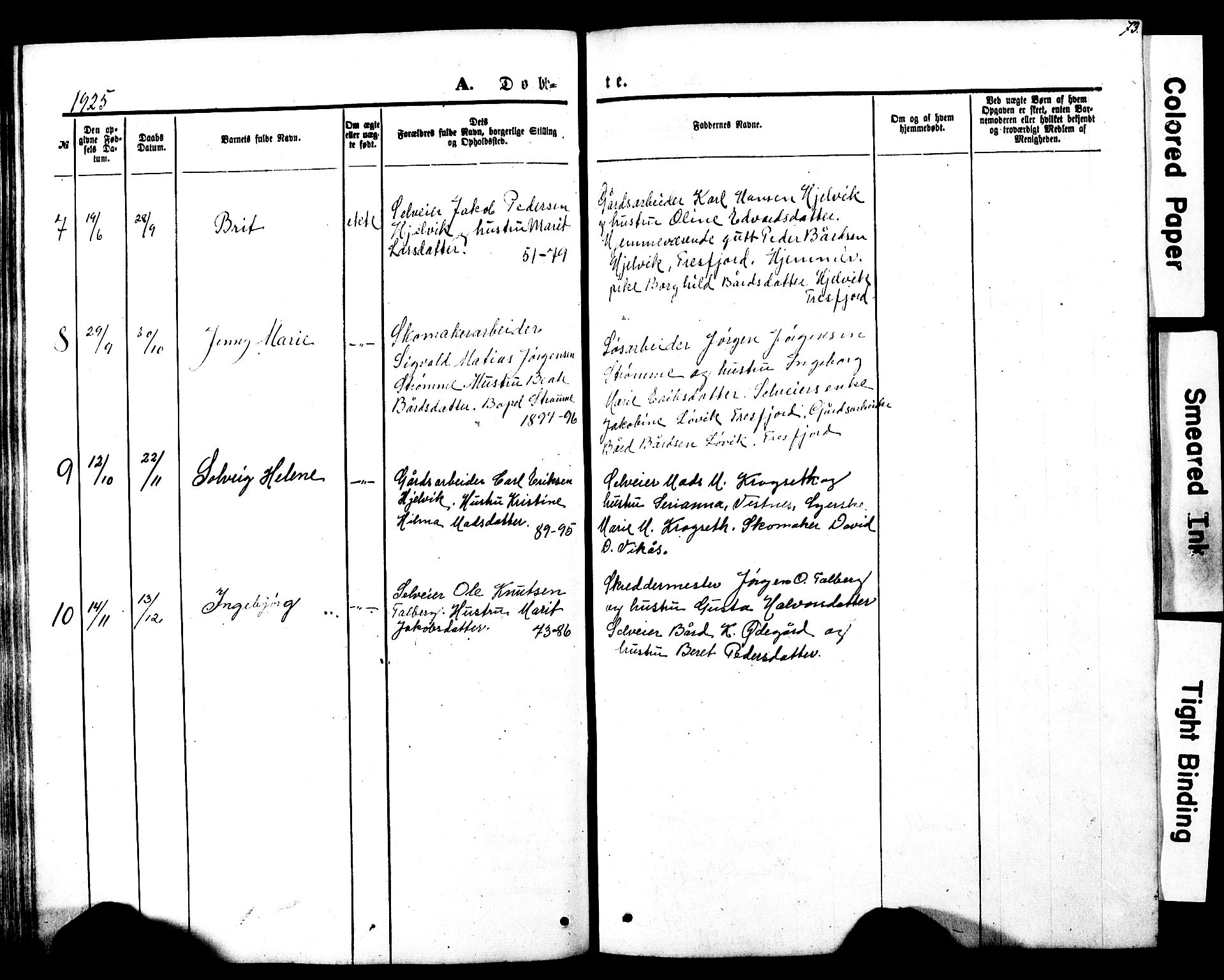 Ministerialprotokoller, klokkerbøker og fødselsregistre - Møre og Romsdal, SAT/A-1454/550/L0618: Parish register (copy) no. 550C01, 1870-1927, p. 73