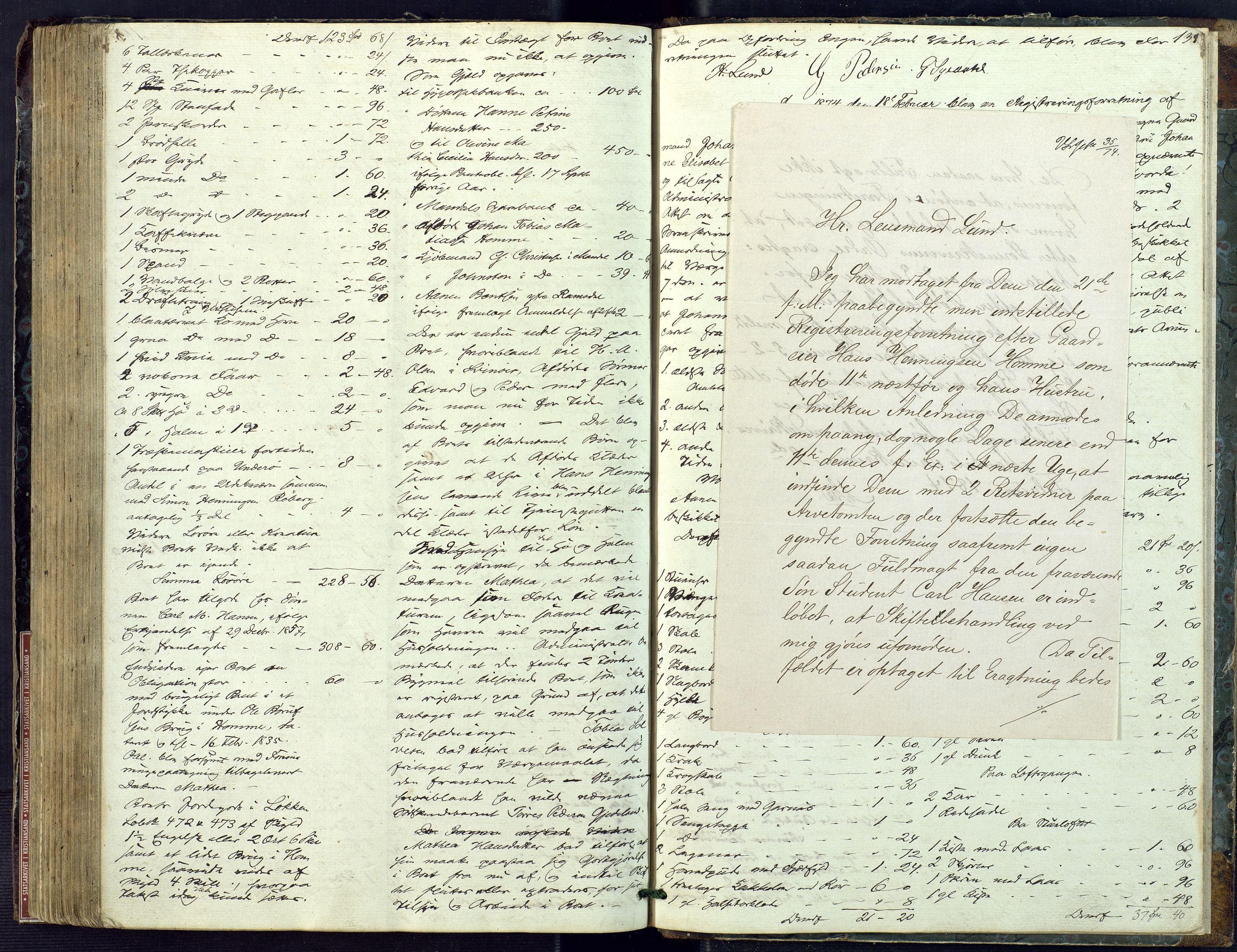 Mandal sorenskriveri, SAK/1221-0005/001/H/Hc/L0062: Skifteregistreringsprotokoll nr 18 Sør-Audnedal, 1847-1875, p. 133